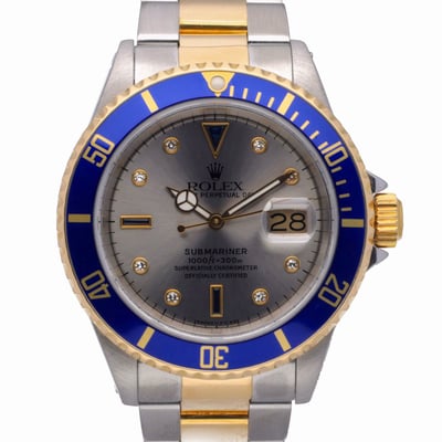 Rolex Submariner 16613 With Oyster Bracelet and Grey Dial