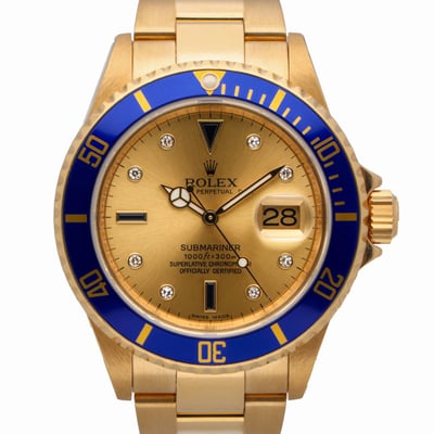 Rolex Submariner 16618 With Oyster Bracelet and Champagne Dial