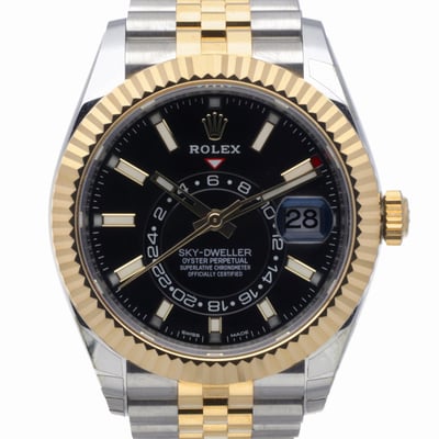 Rolex Sky-Dweller 326933 With Jubilee Bracelet and Black Dial