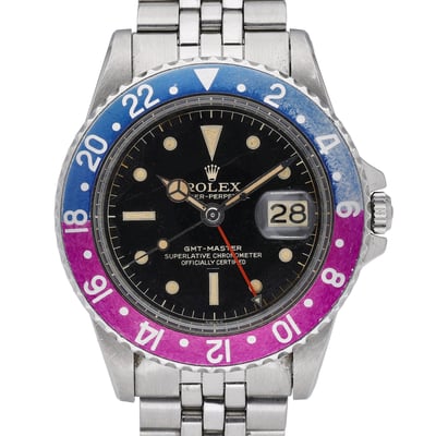 ROLEX GMT-MASTER LONG E, GILT DIAL, POINTED CRO...