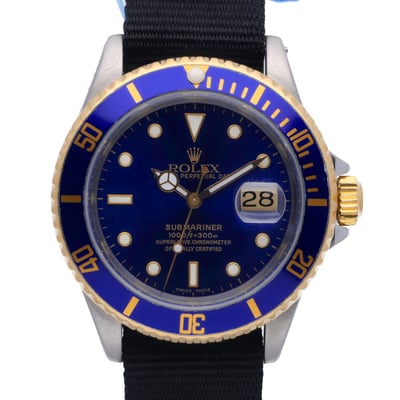 Rolex Submariner 16613LB With Stap and Blue Dial