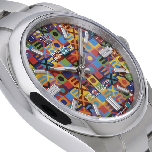 Rolex Oyster Perpetual 36 with Celebration Dial, showcasing its vibrant aesthetic