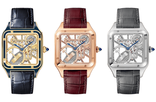 Three Cartier Santos Skeleton Dumont