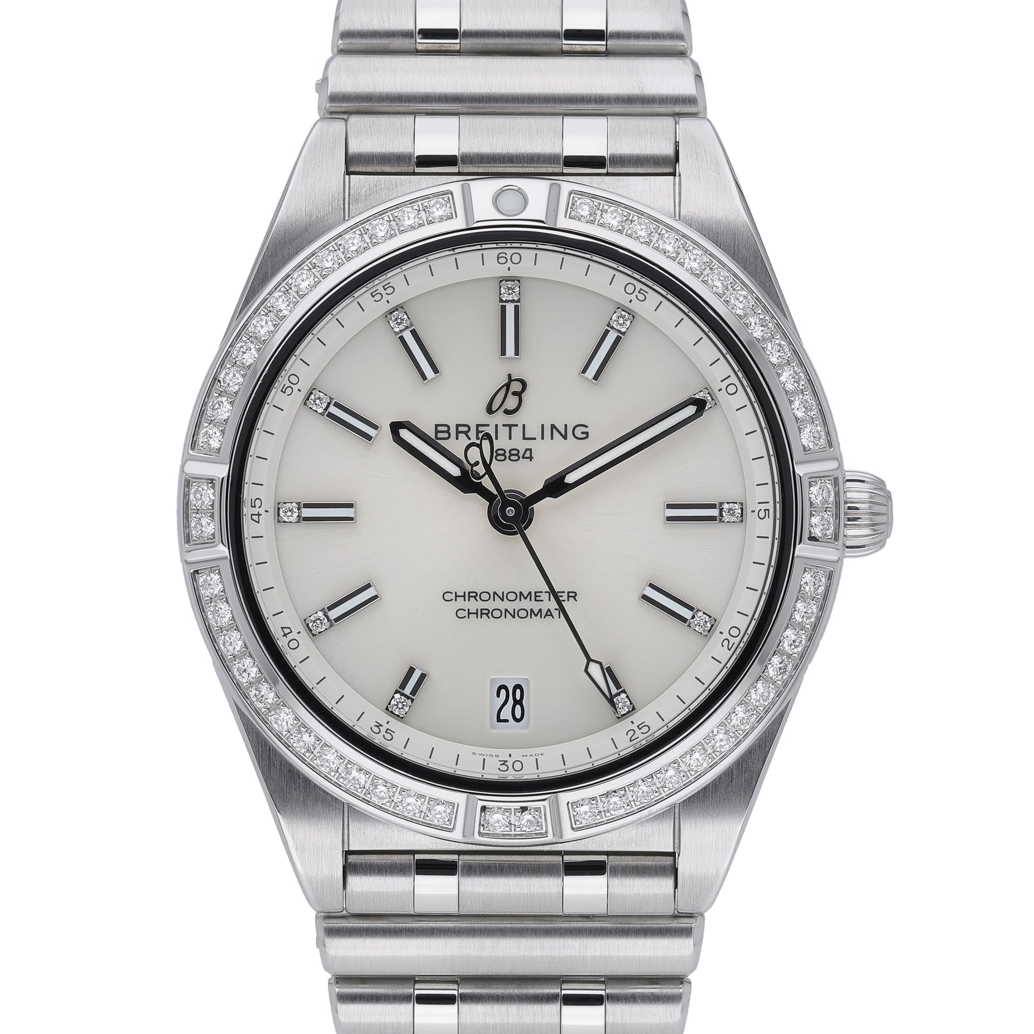 Breitling Chronomat A10380 White Diamond Dial at Sonning Vintage Watches