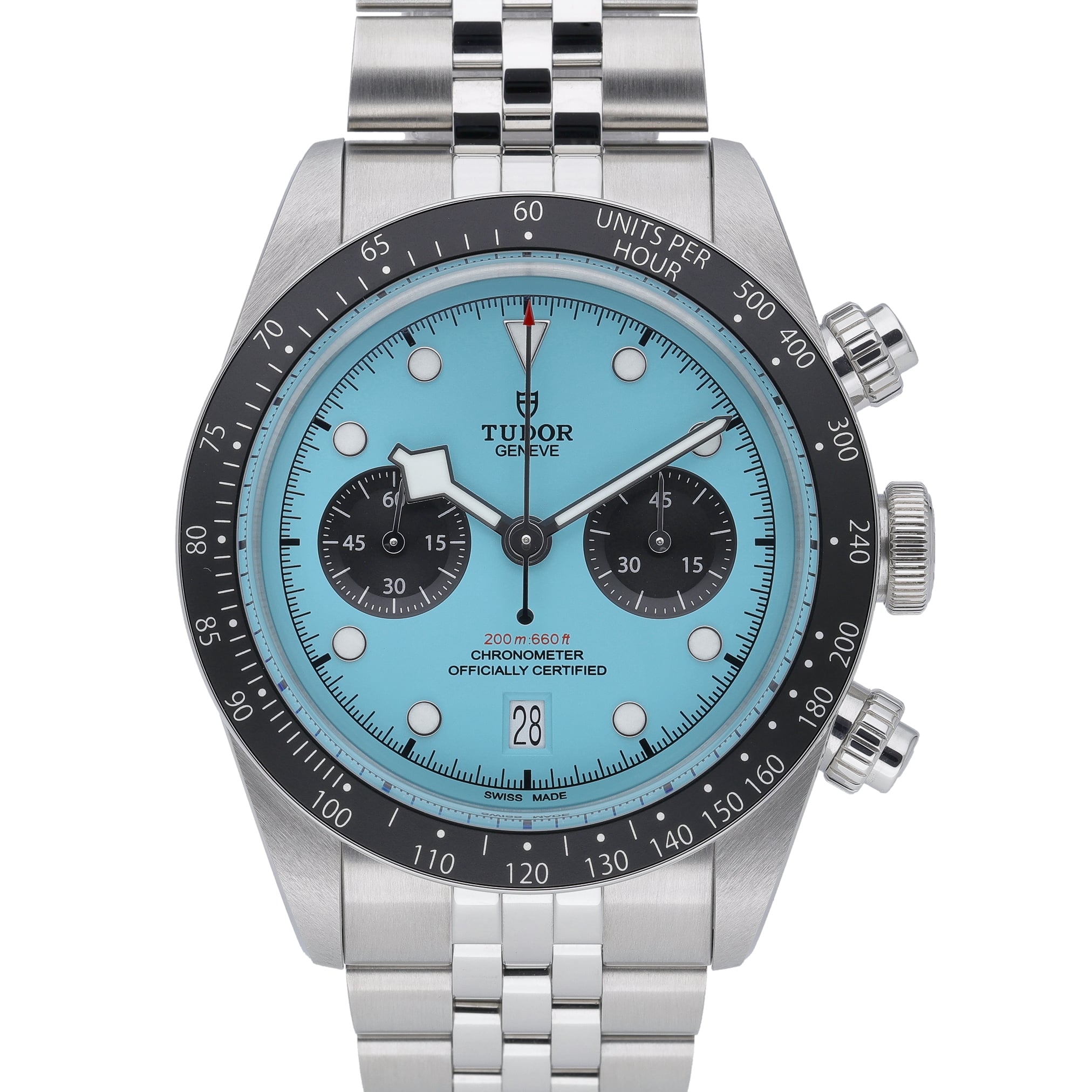 Tudor Black Bay Chrono 79360N Turquoise Dial at Sonning Vintage Watches
