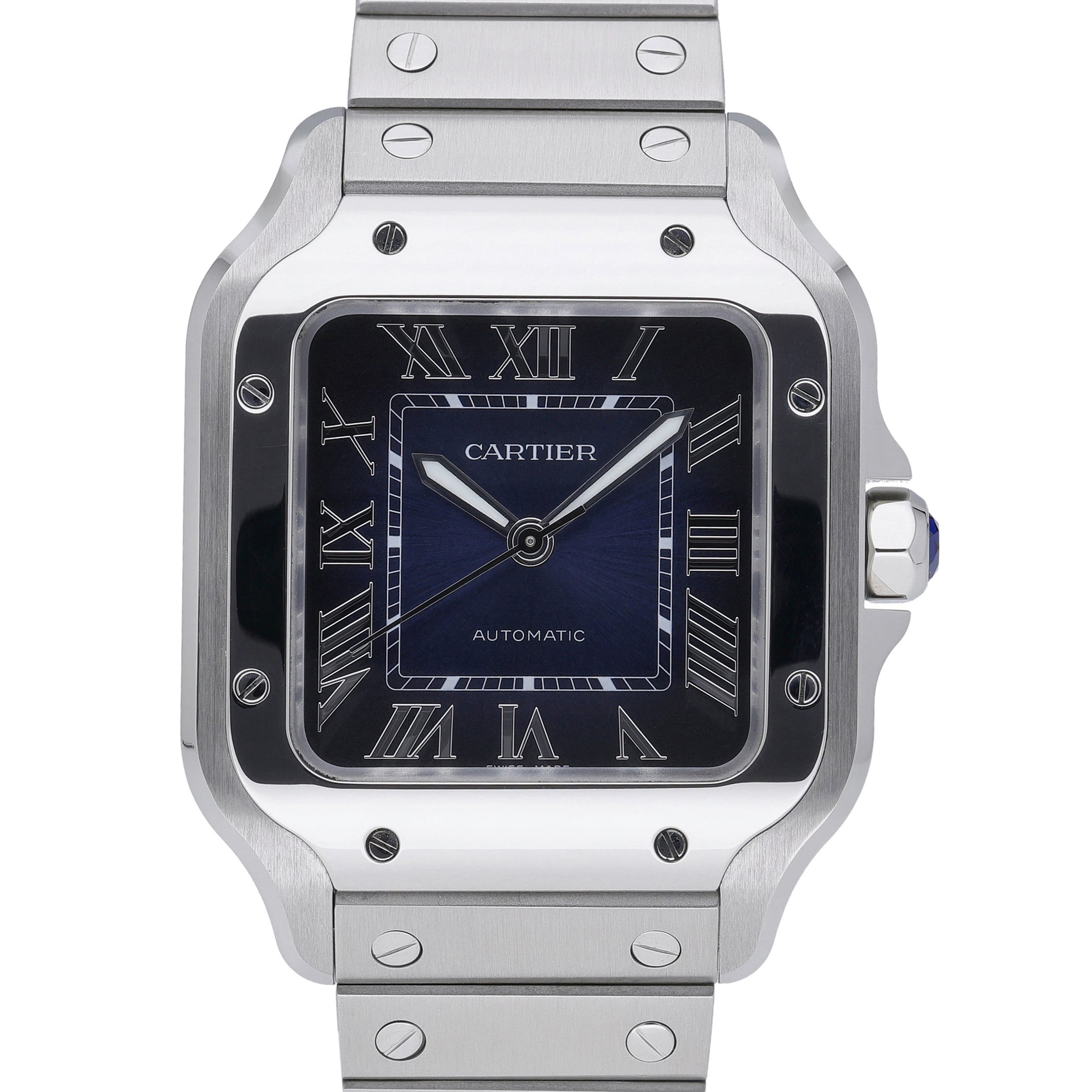 Cartier Santos WSSA0063 Blue Dial at Sonning Vintage Watches