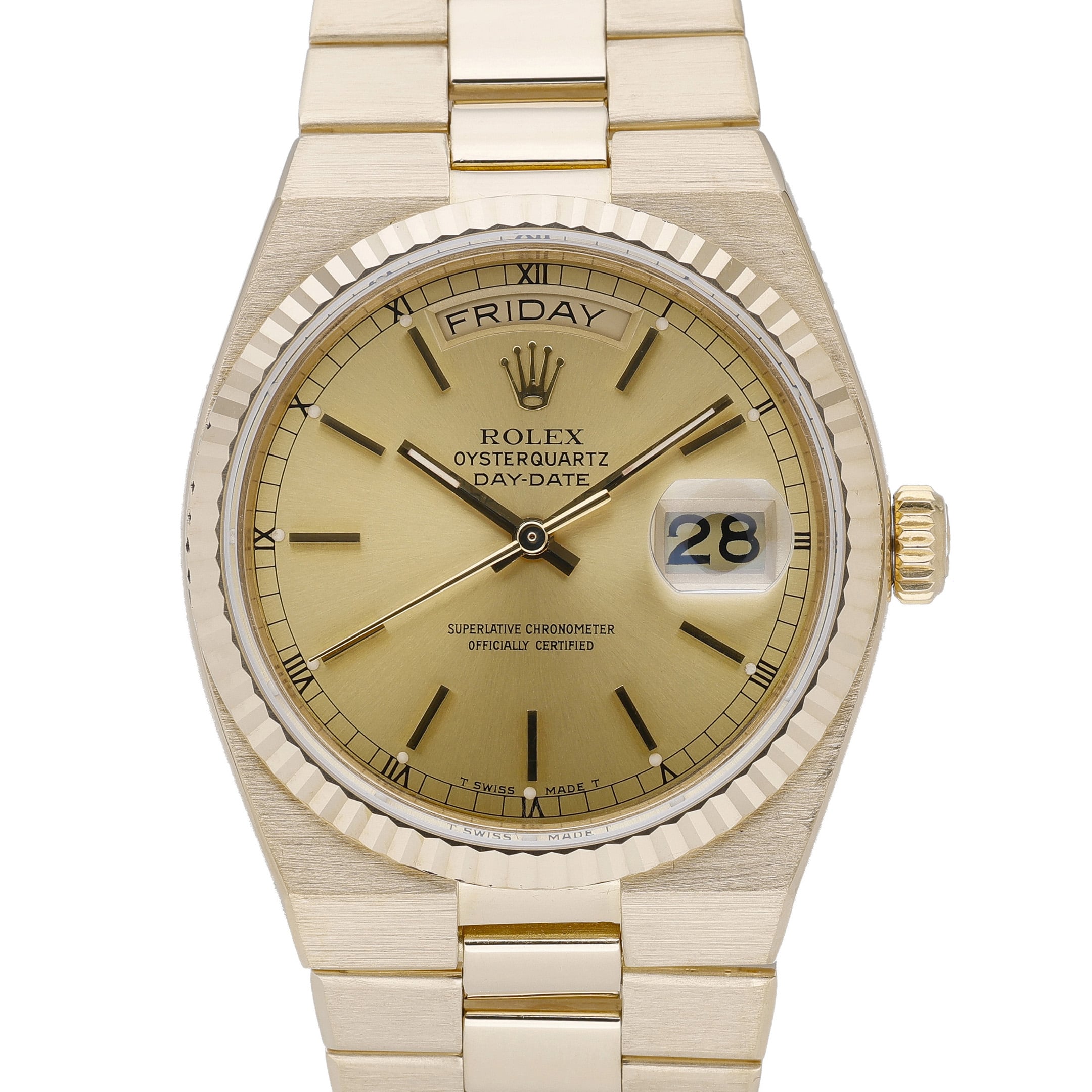 Rolex Day-Date Oysterquartz 19018 Champagne Dial at Sonning Vintage Watches