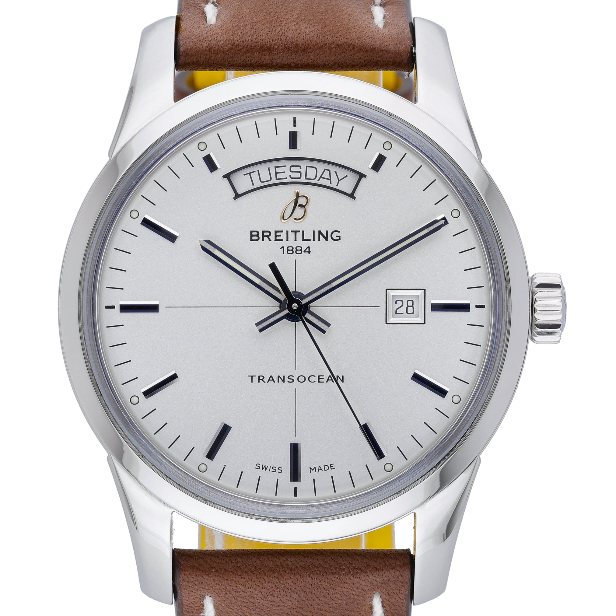 Breitling Transocean Day & Date A45310 Silver Dial at Sonning Vintage Watches