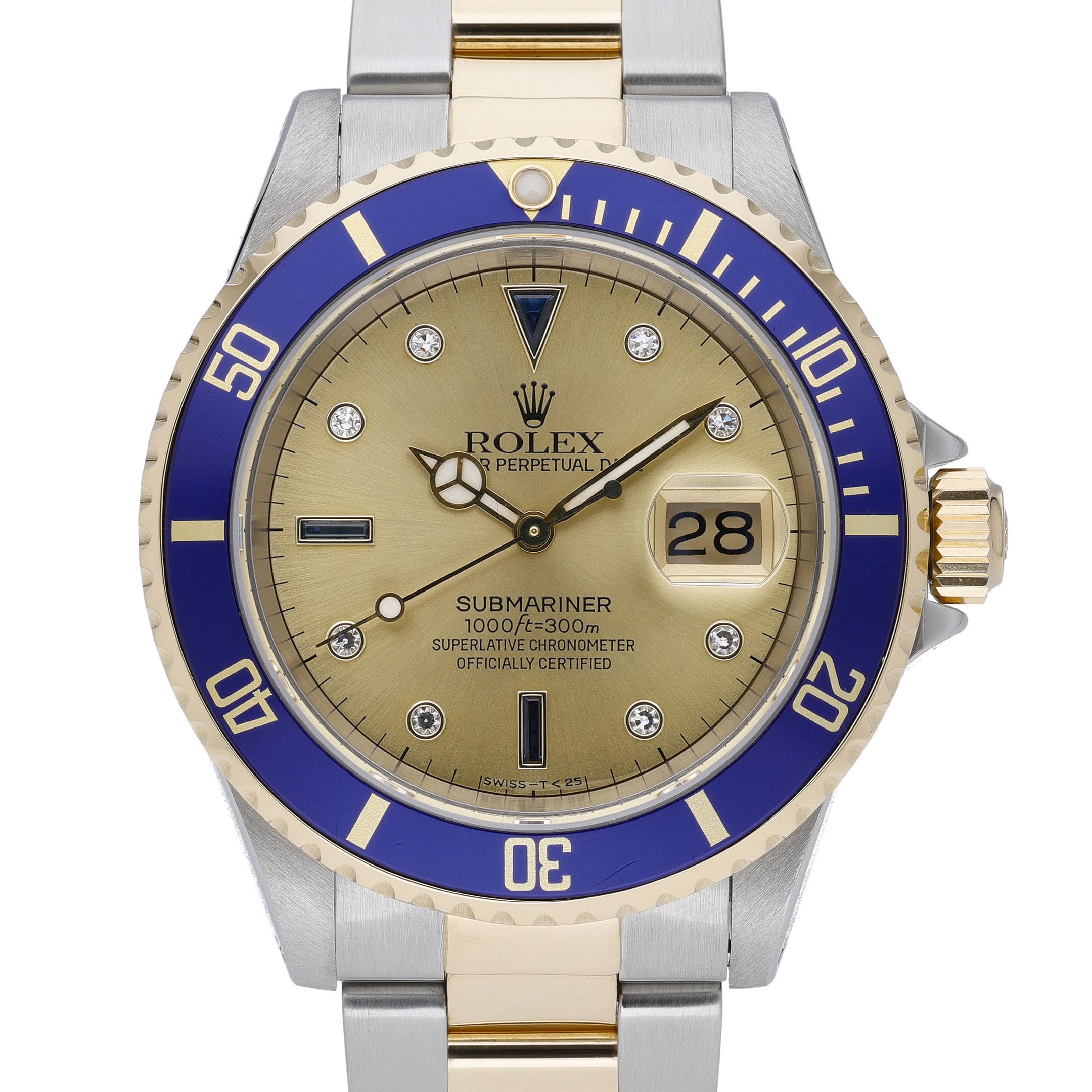 Rolex Submariner 16613 Serti Champagne Dial at Sonning Vintage Watches