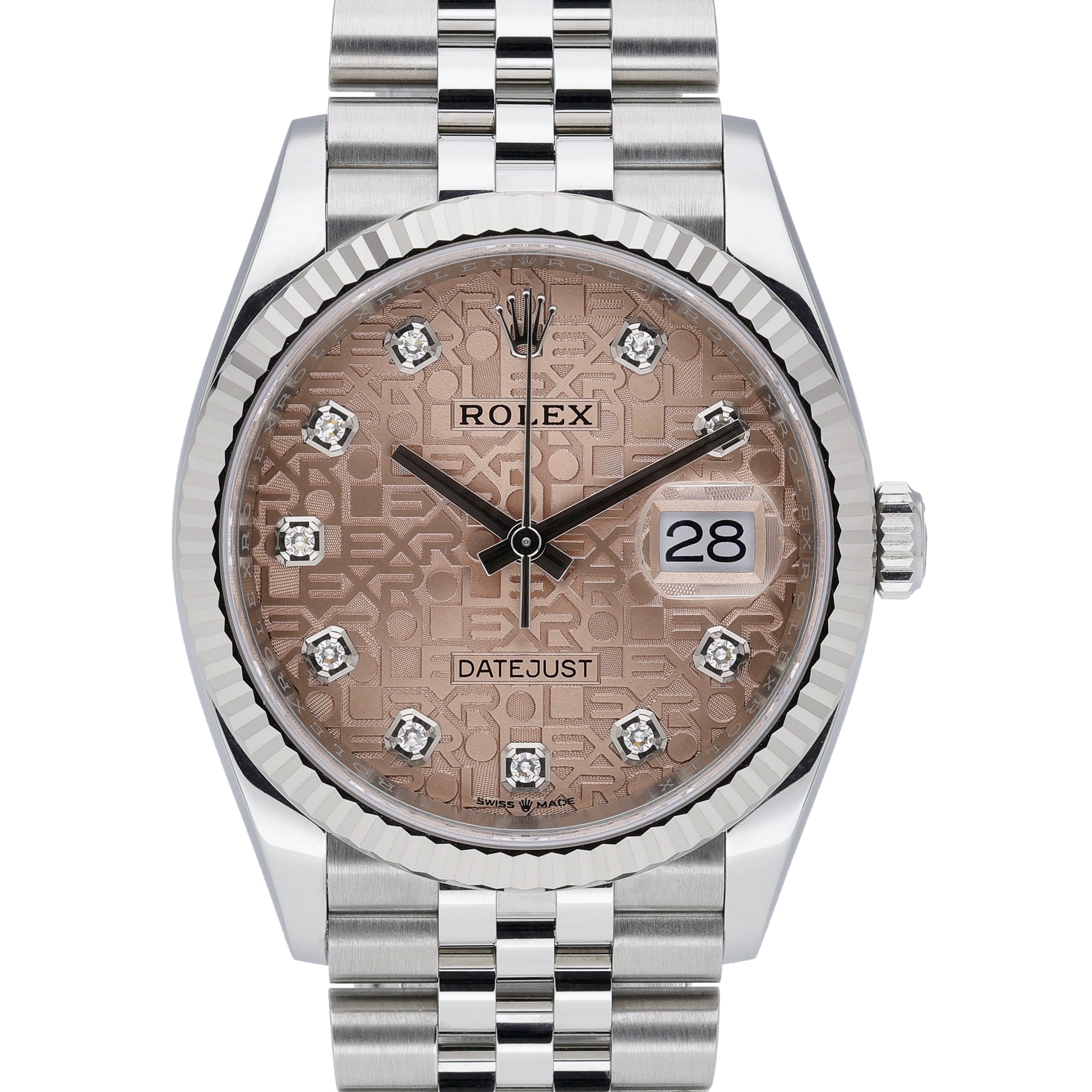 Rolex Datejust 36 126234 Pink Jubilee Dial at Sonning Vintage Watches