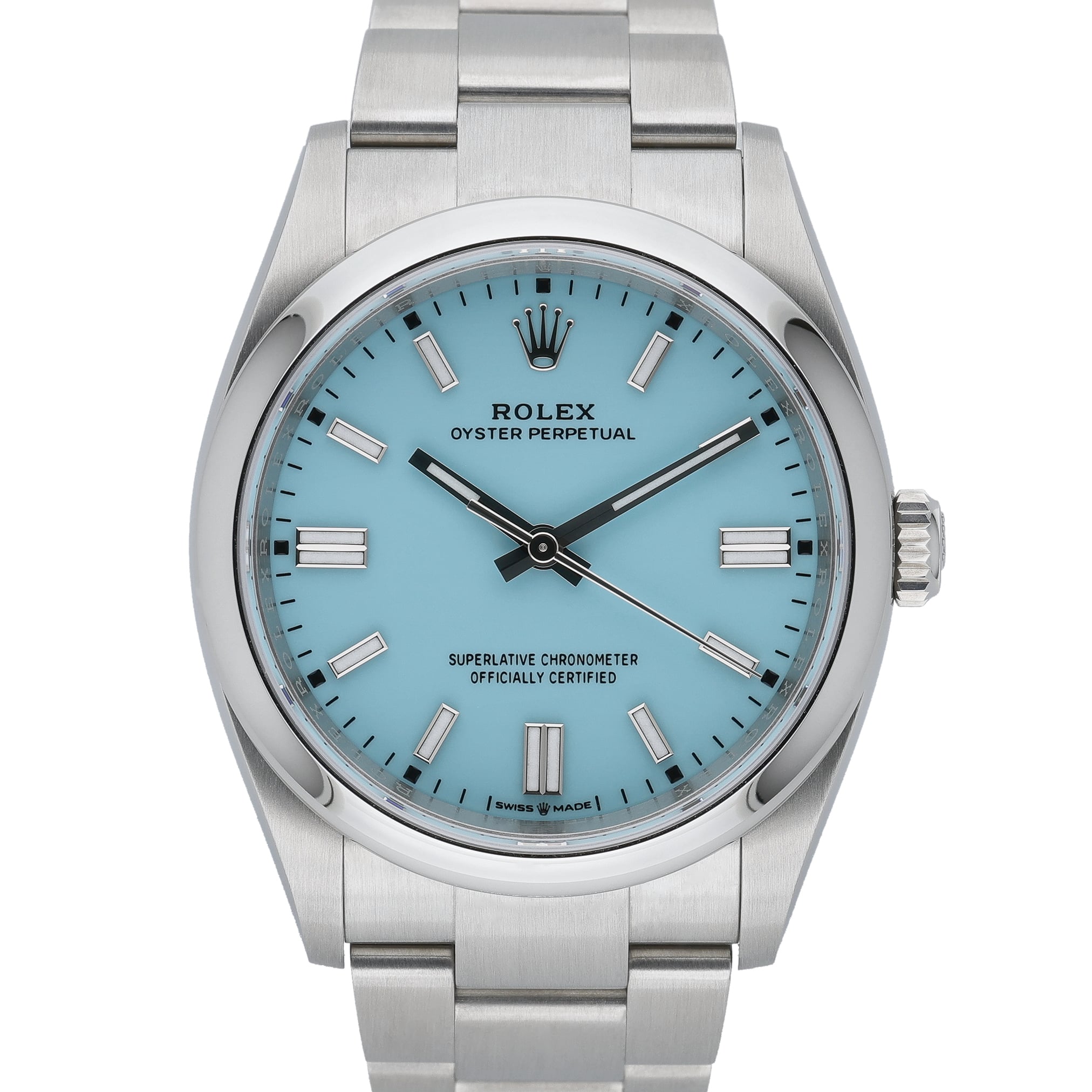 Rolex Oyster Perpetual 126000 Tiffany Blue Dial at Sonning Vintage Watches