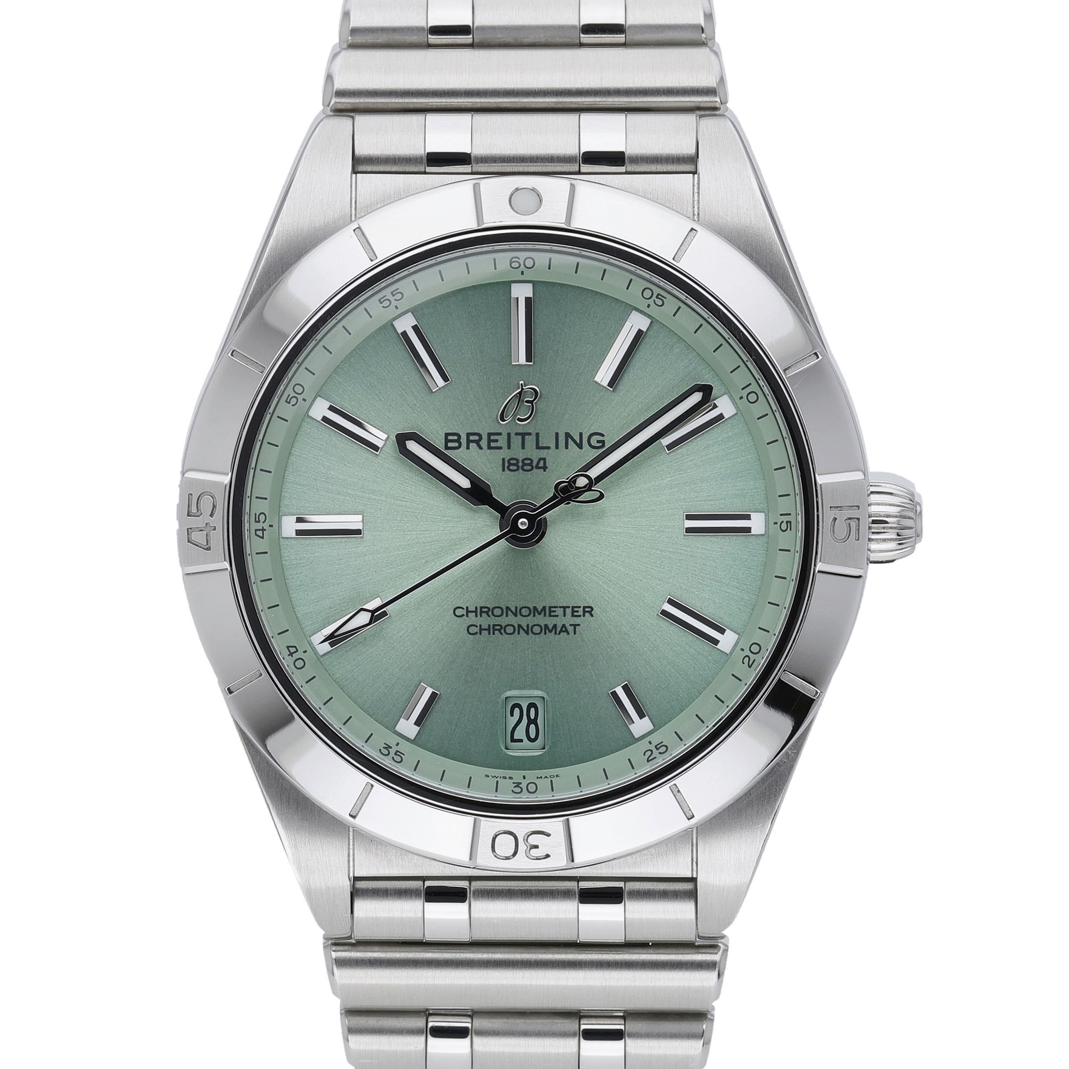 Breitling Chronomat 36 A10380 Green Dial at Sonning Vintage Watches