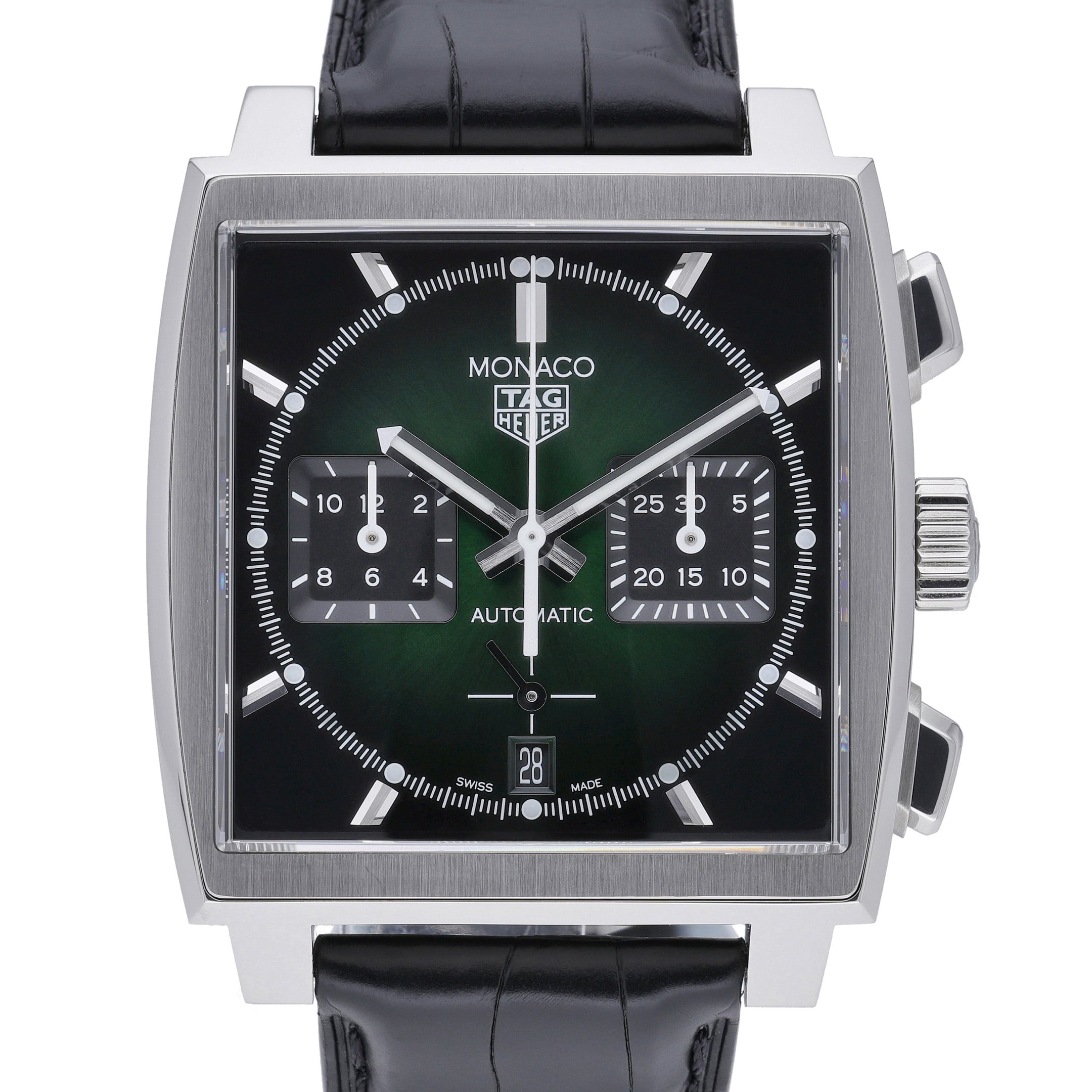 Tag Heuer Monaco CBL2116 Green Dial at Sonning Vintage Watches