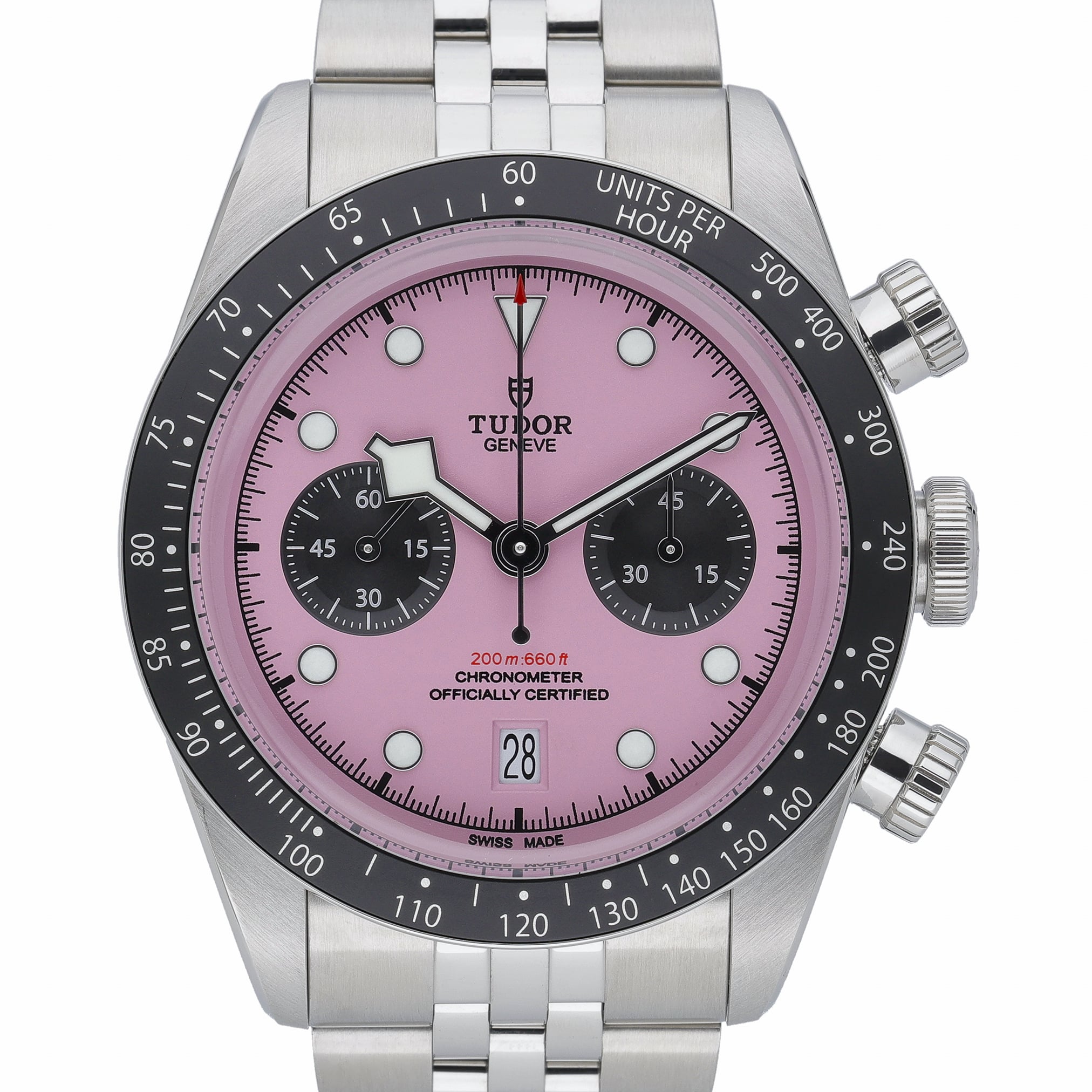 Tudor Black Bay Chrono 79360N Pink Dial at Sonning Vintage Watches