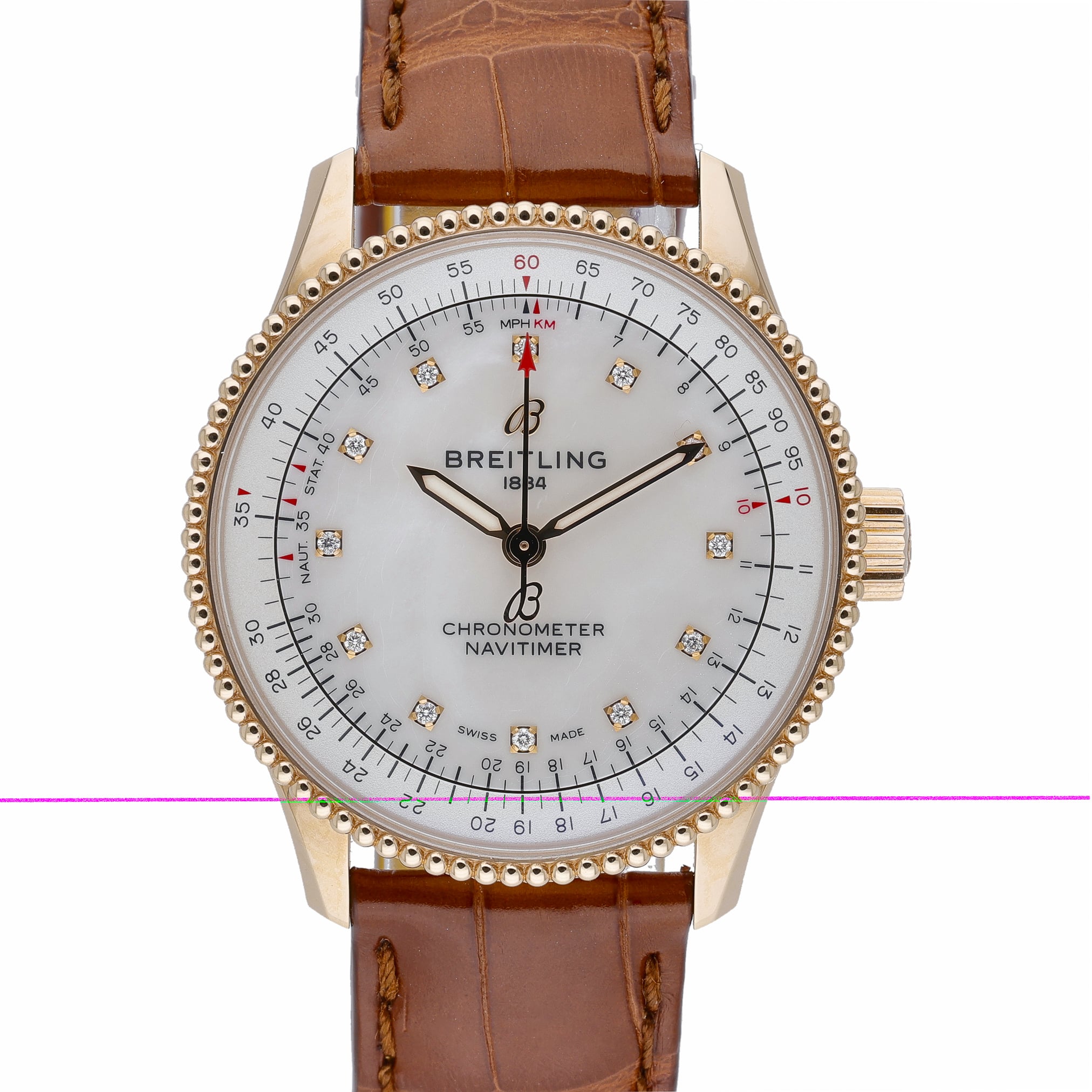 Breitling Navitimer R17395211A1P1 MOP Diamond Dial Dial at Sonning Vintage Watches