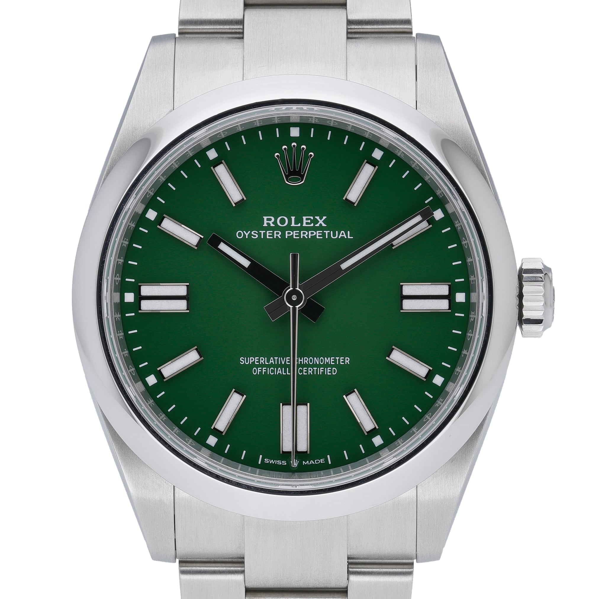 Rolex Oyster Perpetual 41 134300 Green Dial at Sonning Vintage Watches