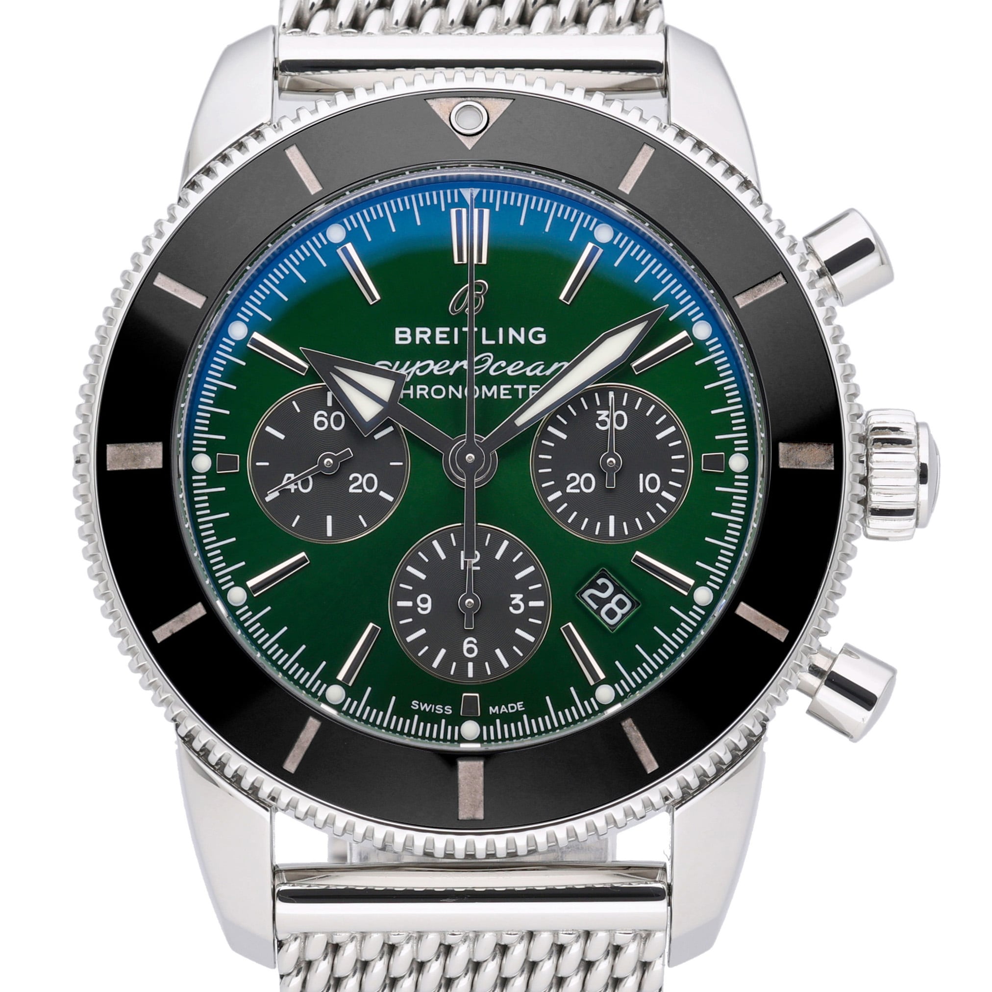 Breitling Superocean Heritage II B01 Chronograph 44 AB01621A1L1A1 Green Dial at Sonning Vintage Watches
