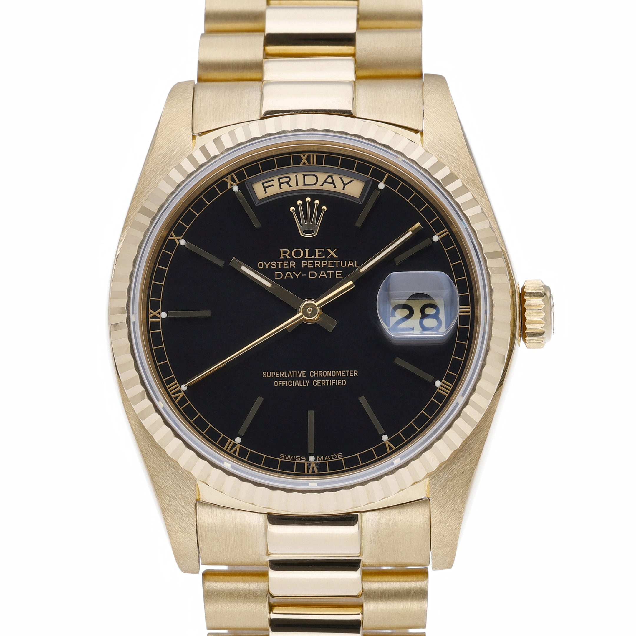 Rolex Day-Date 18038 Black Dial at Sonning Vintage Watches