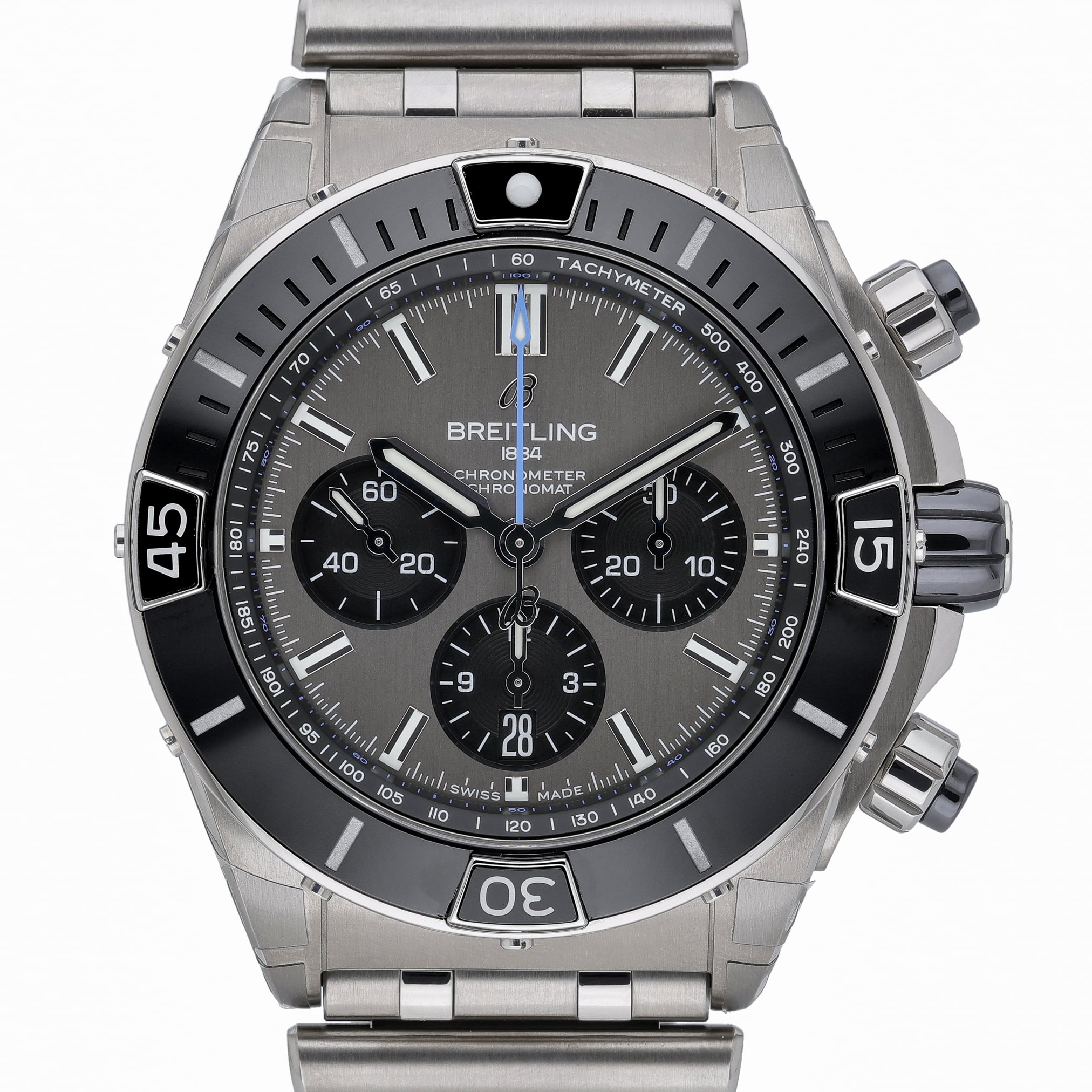 Breitling Super Chronomat B01 44 EB013625 Black Dial at Sonning Vintage Watches