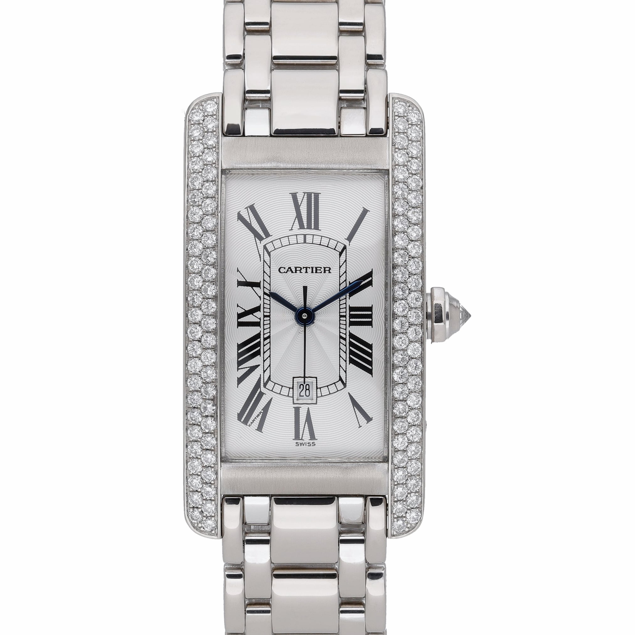 Cartier Tank Americaine 1726 Silver Dial at Sonning Vintage Watches