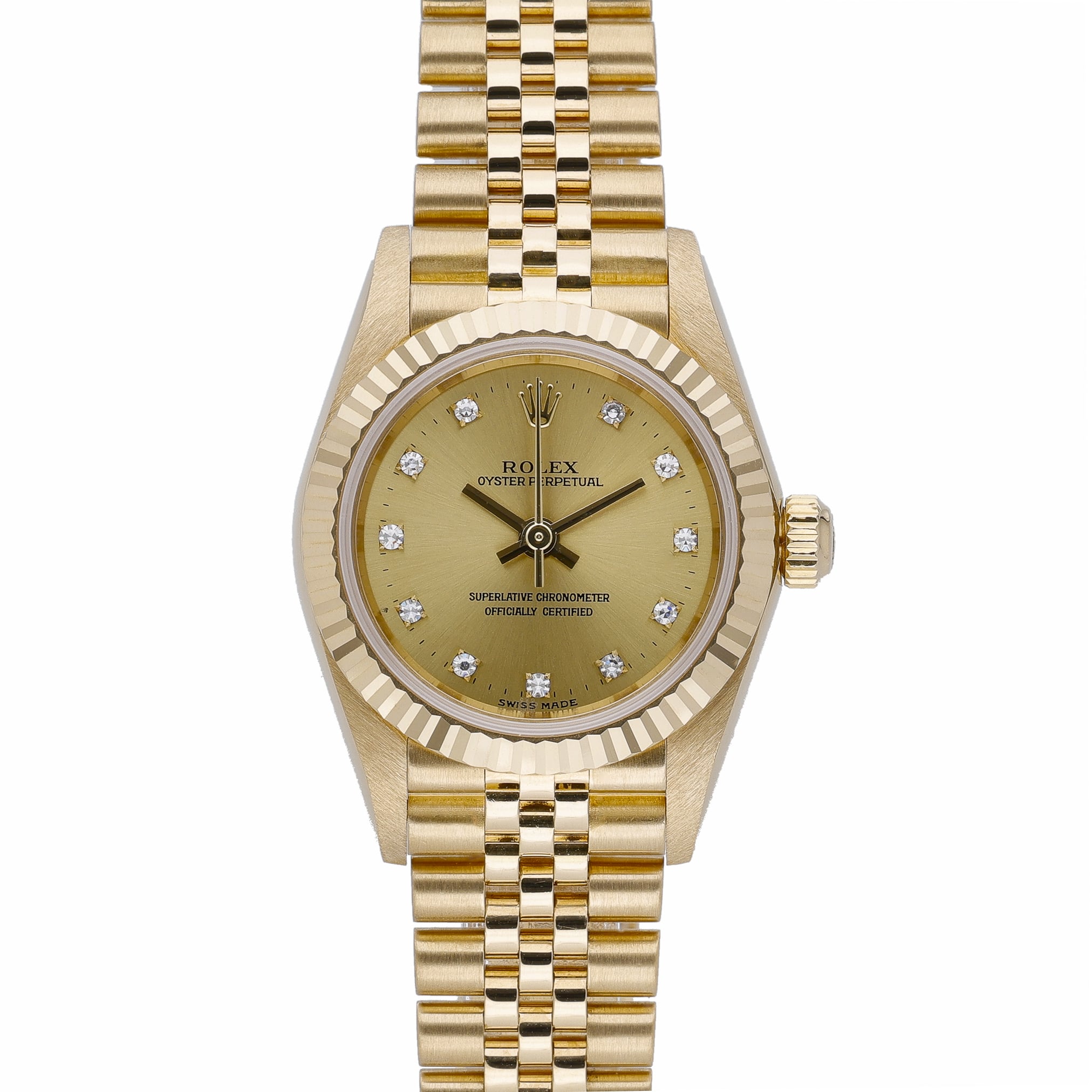 Rolex Oyster Perpetual 76198 Champagne Dial at Sonning Vintage Watches
