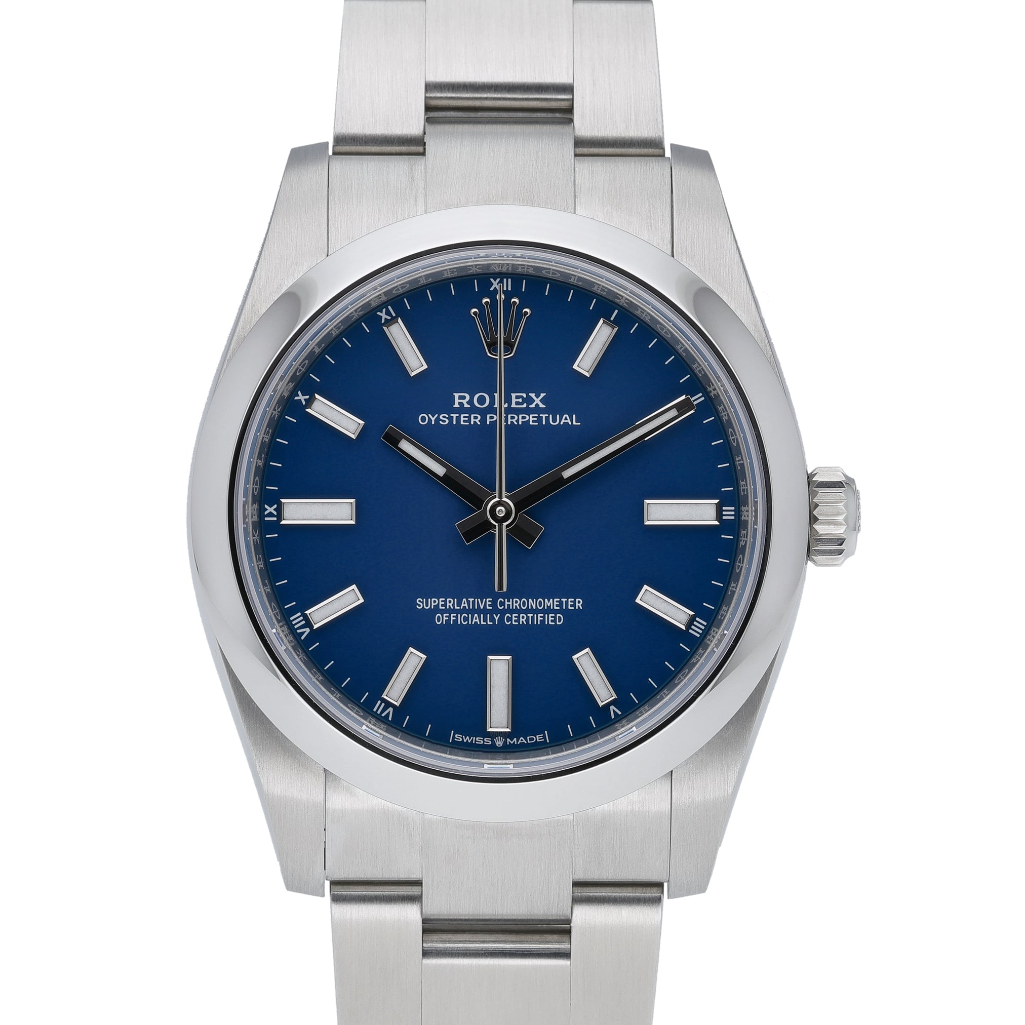 Rolex Oyster Perpetual 124200 Med blue Dial at Sonning Vintage Watches