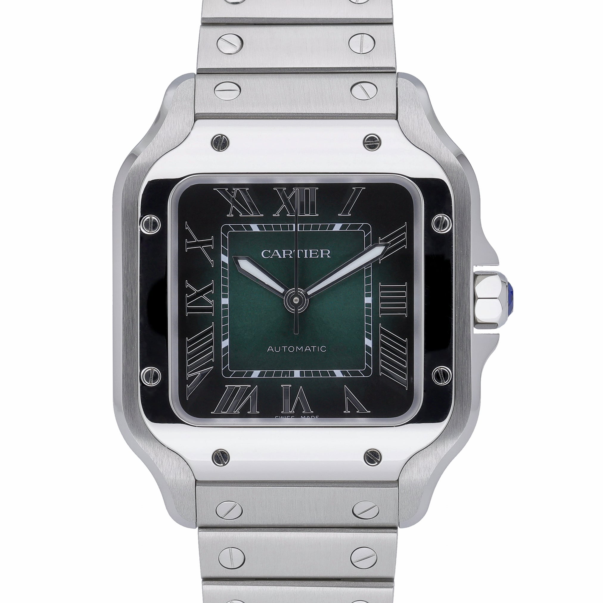 Cartier Santos WSSA0061 Green Dial at Sonning Vintage Watches