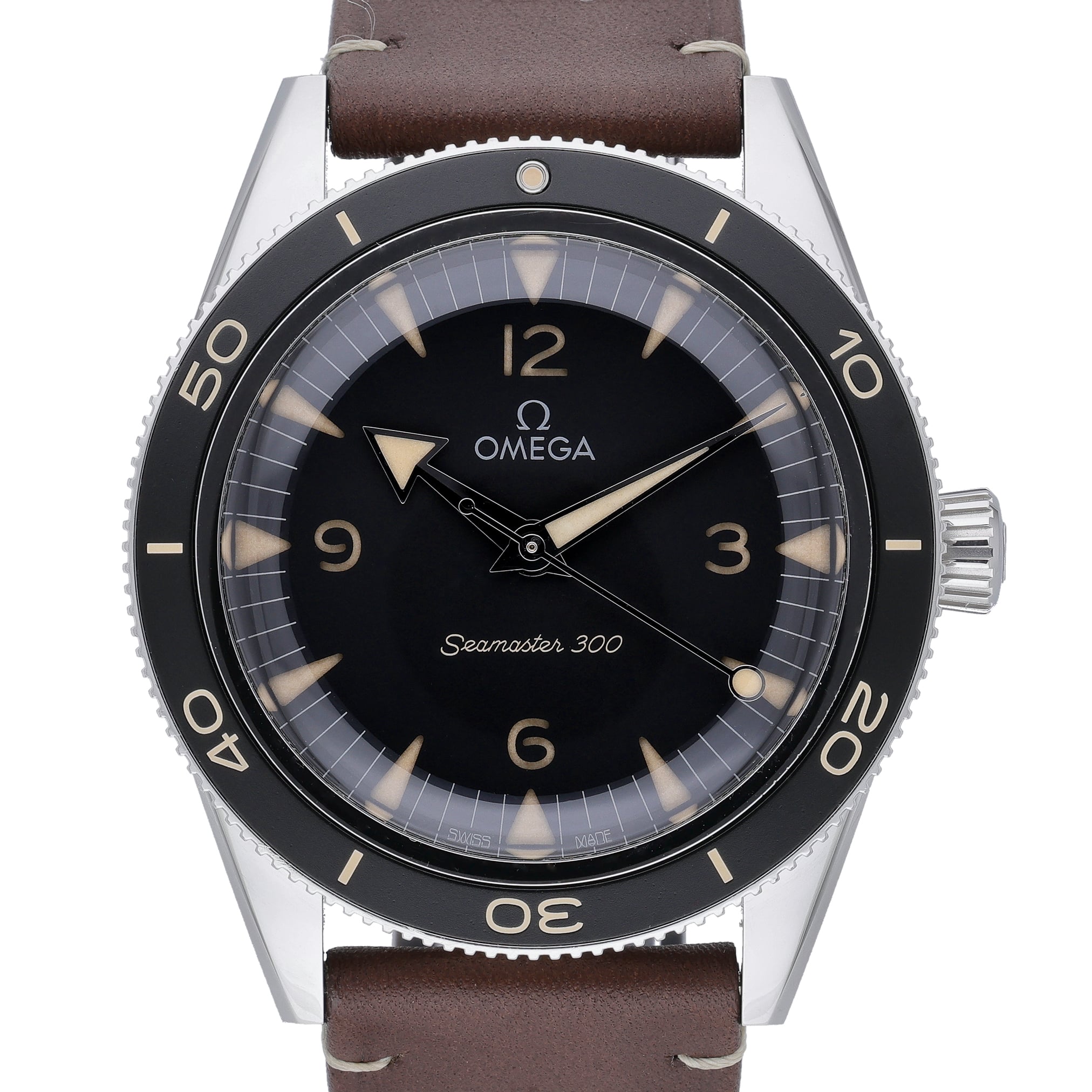 Omega Seamaster 300 234.32.41.21.01.001 Black Dial at Sonning Vintage Watches