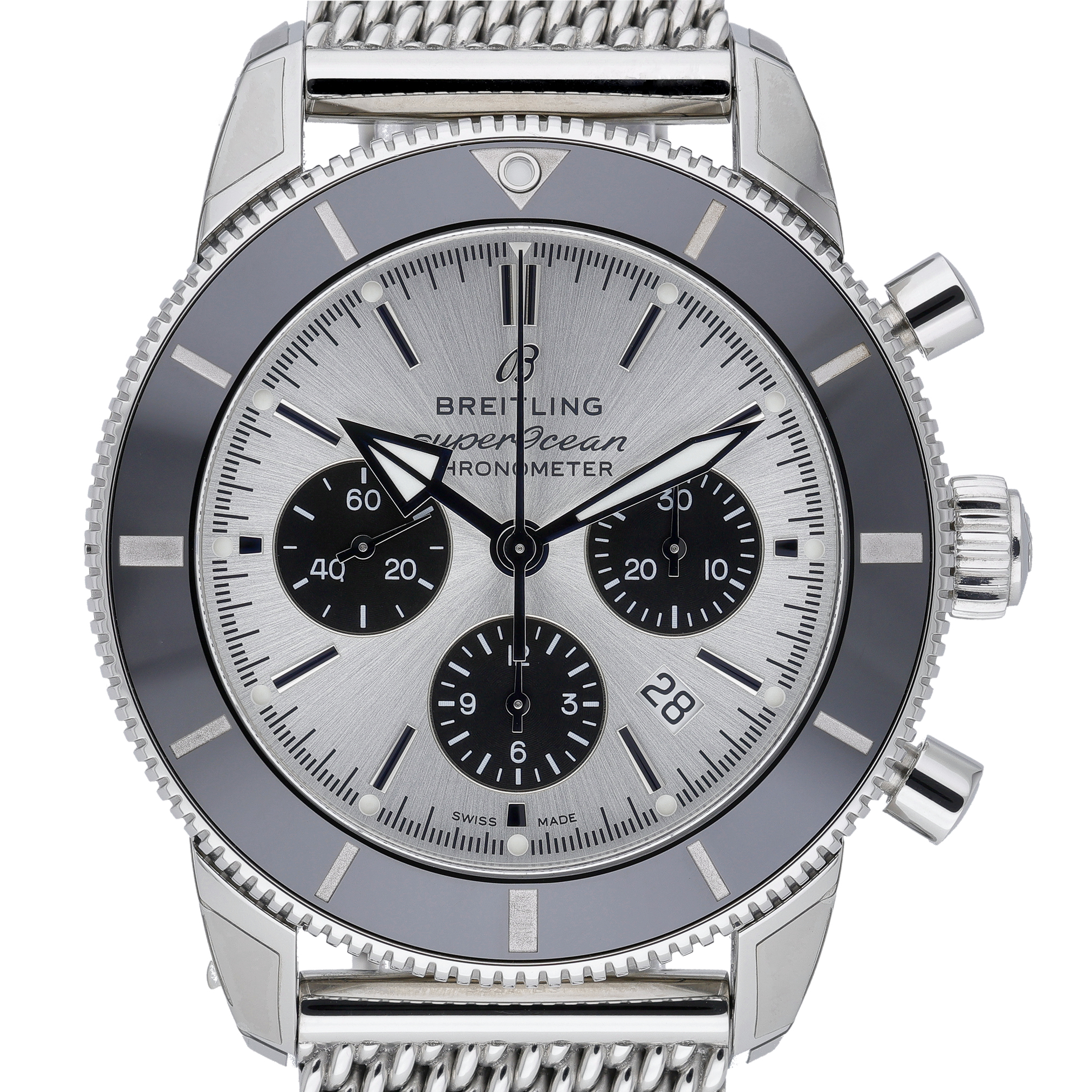 Breitling Superocean Heritage II Chronograph AB0162121G1A1 Silver Dial at Sonning Vintage Watches