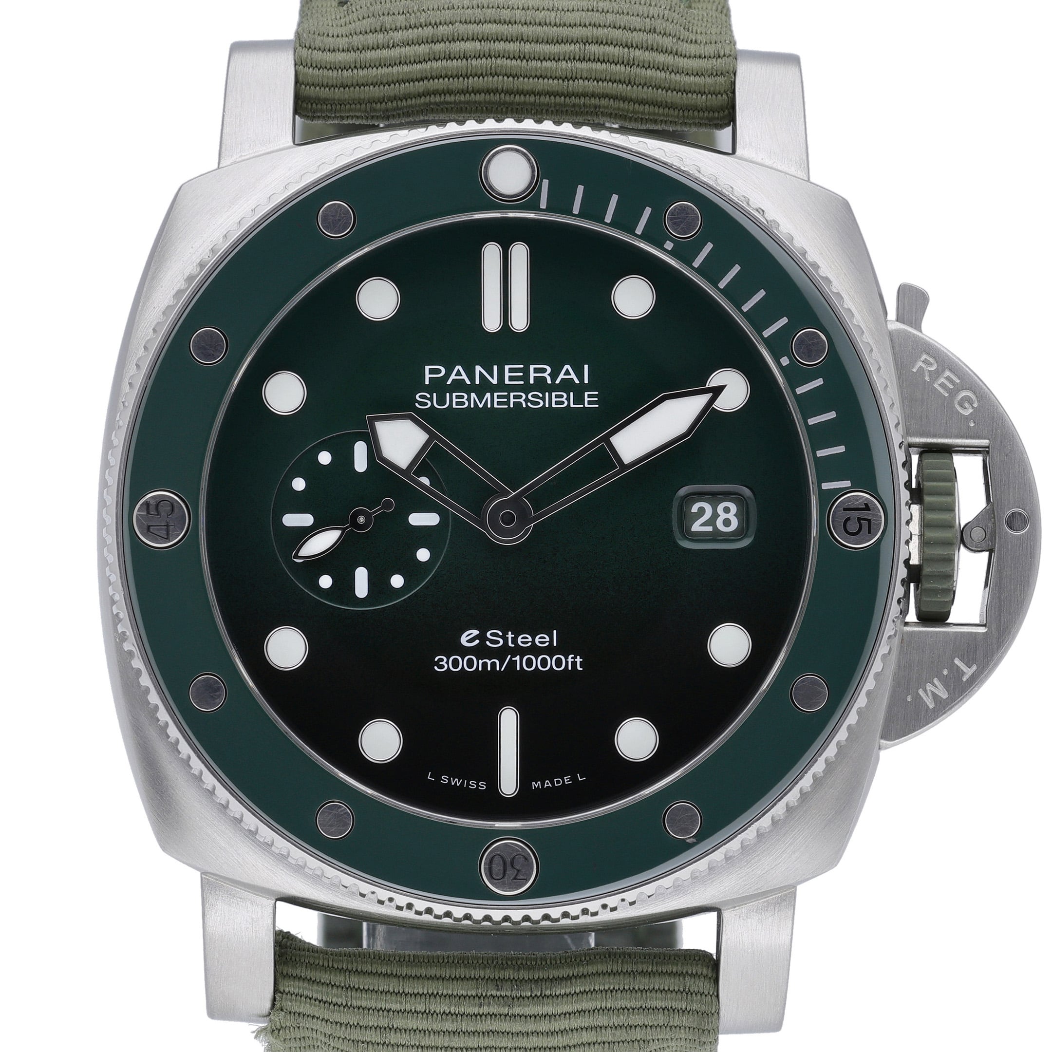Panerai Submersible Quarantaquattro PAM01287 Green Dial at Sonning Vintage Watches