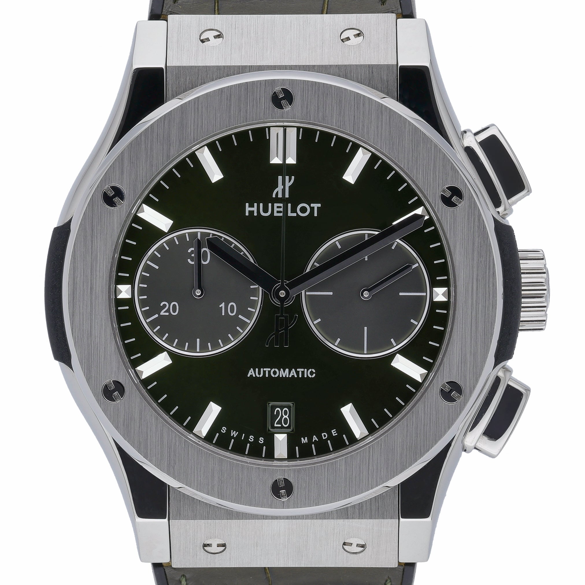 Hublot Classic Fusion Chronograph 521.NX.8970.LR Green Dial at Sonning Vintage Watches