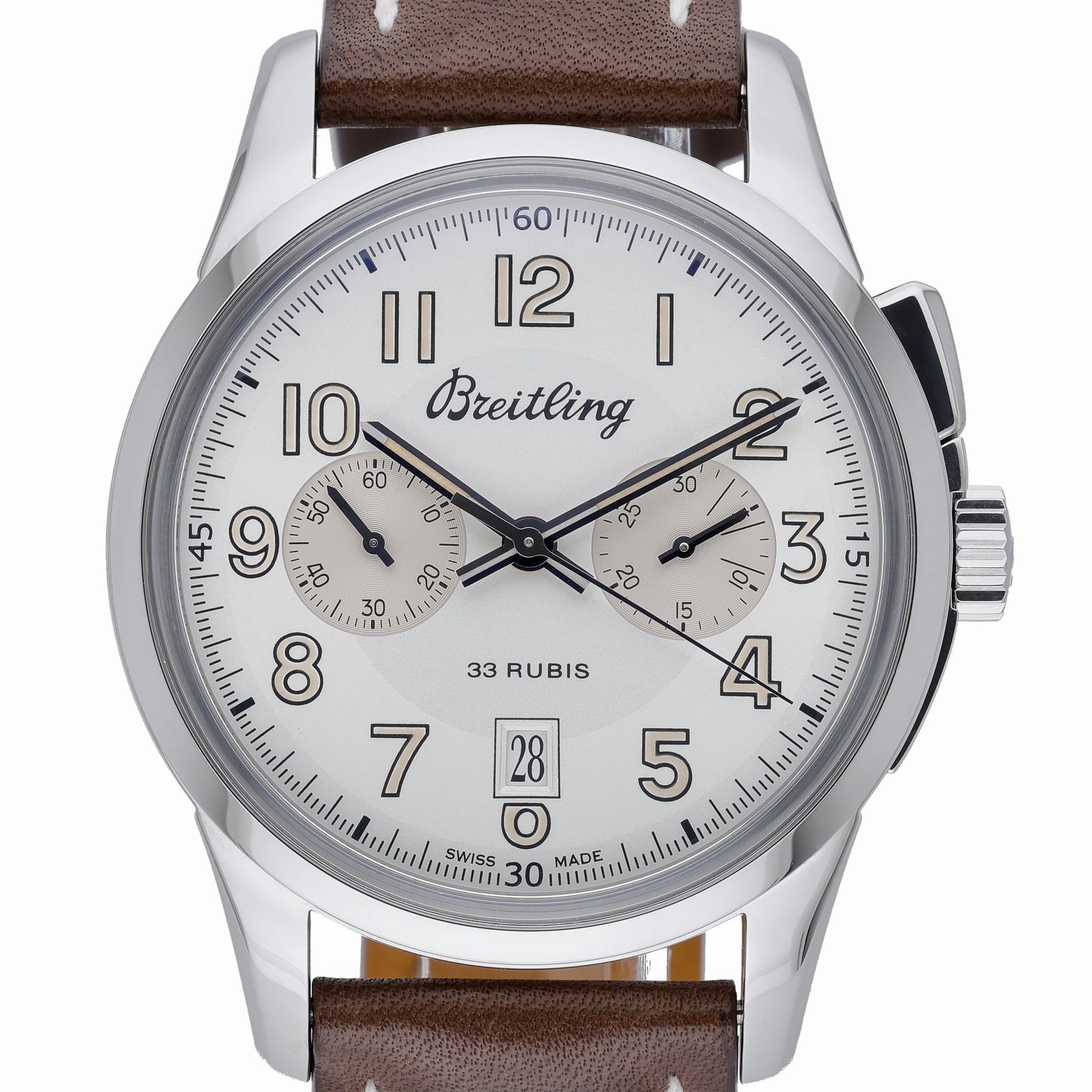 Breitling Transocean Chronograph 1915 AB141112 Silver Dial at Sonning Vintage Watches