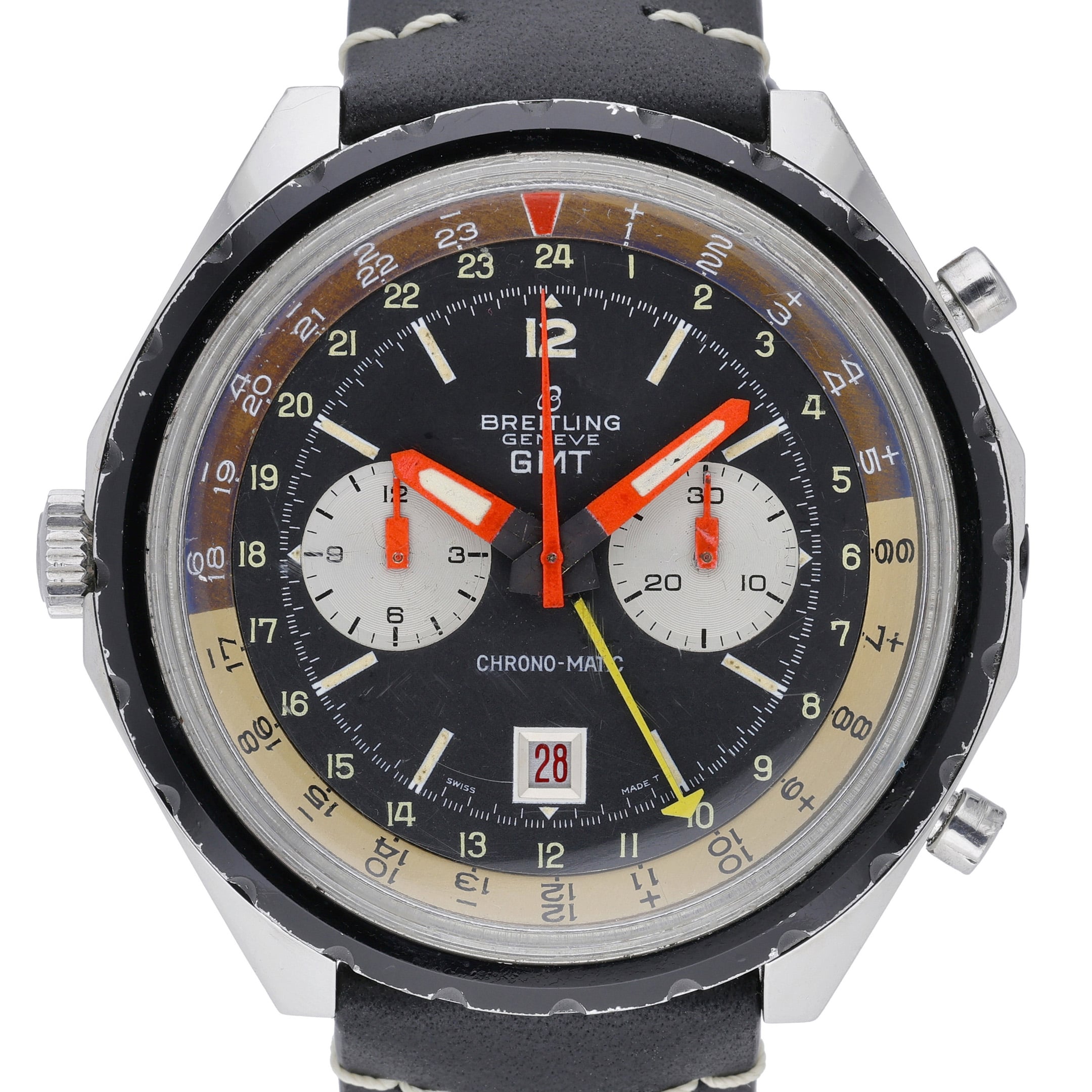 Breitling Gmt Chrono-Matic 2115 Black Dial at Sonning Vintage Watches