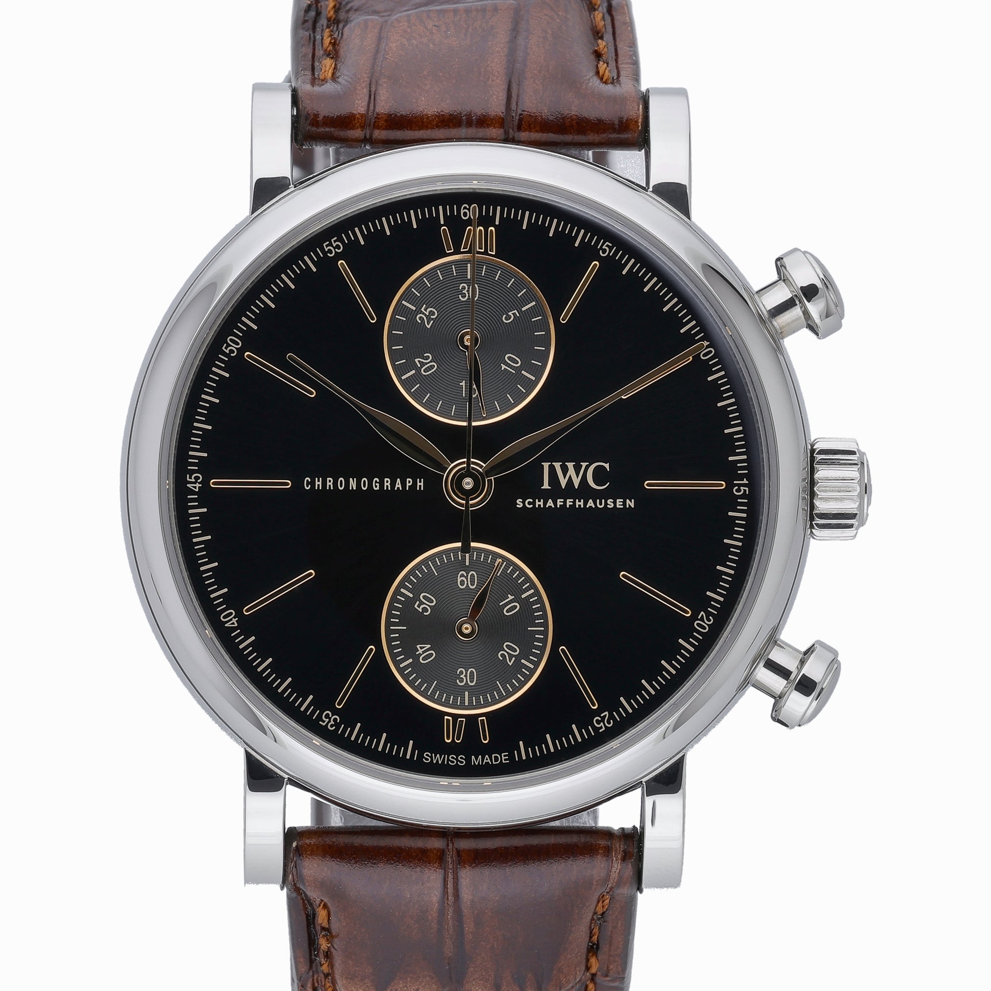 Iwc Portofino Chronograph IW391404 Black Dial at Sonning Vintage Watches