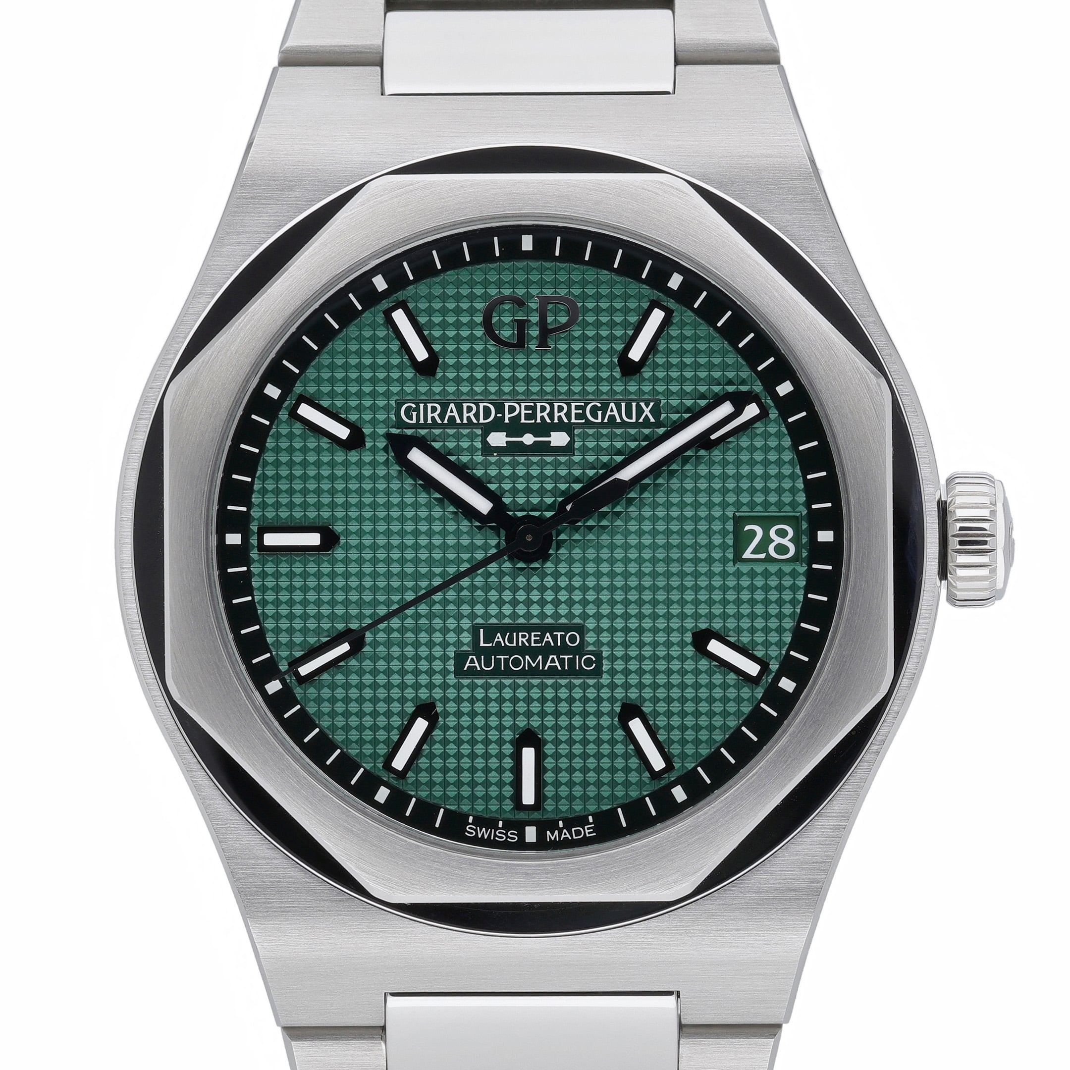 Girard-Perregaux Laureato 81010-11-3153-1CM Green Dial at Sonning Vintage Watches