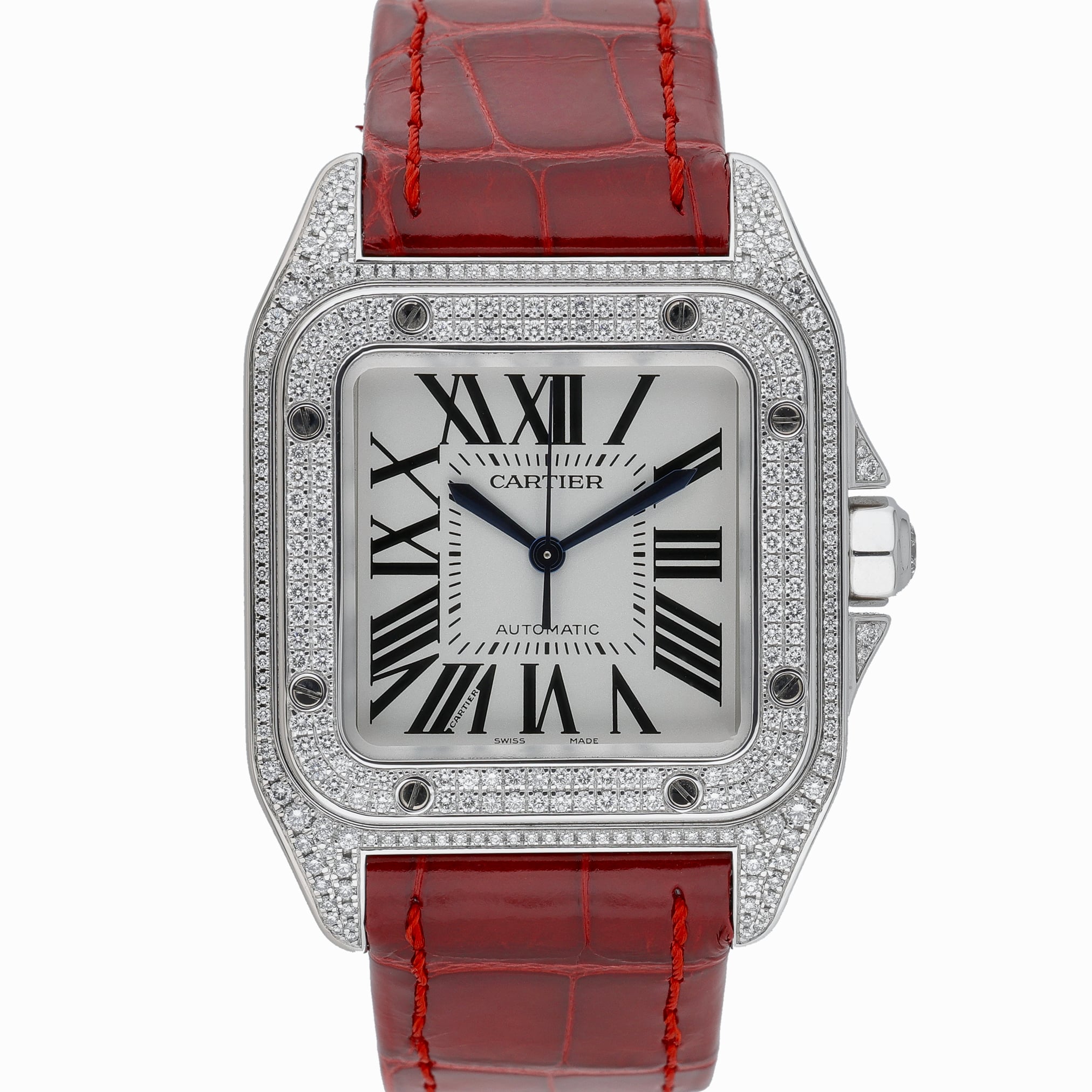 Cartier Santos 100 2881 Silver Dial at Sonning Vintage Watches