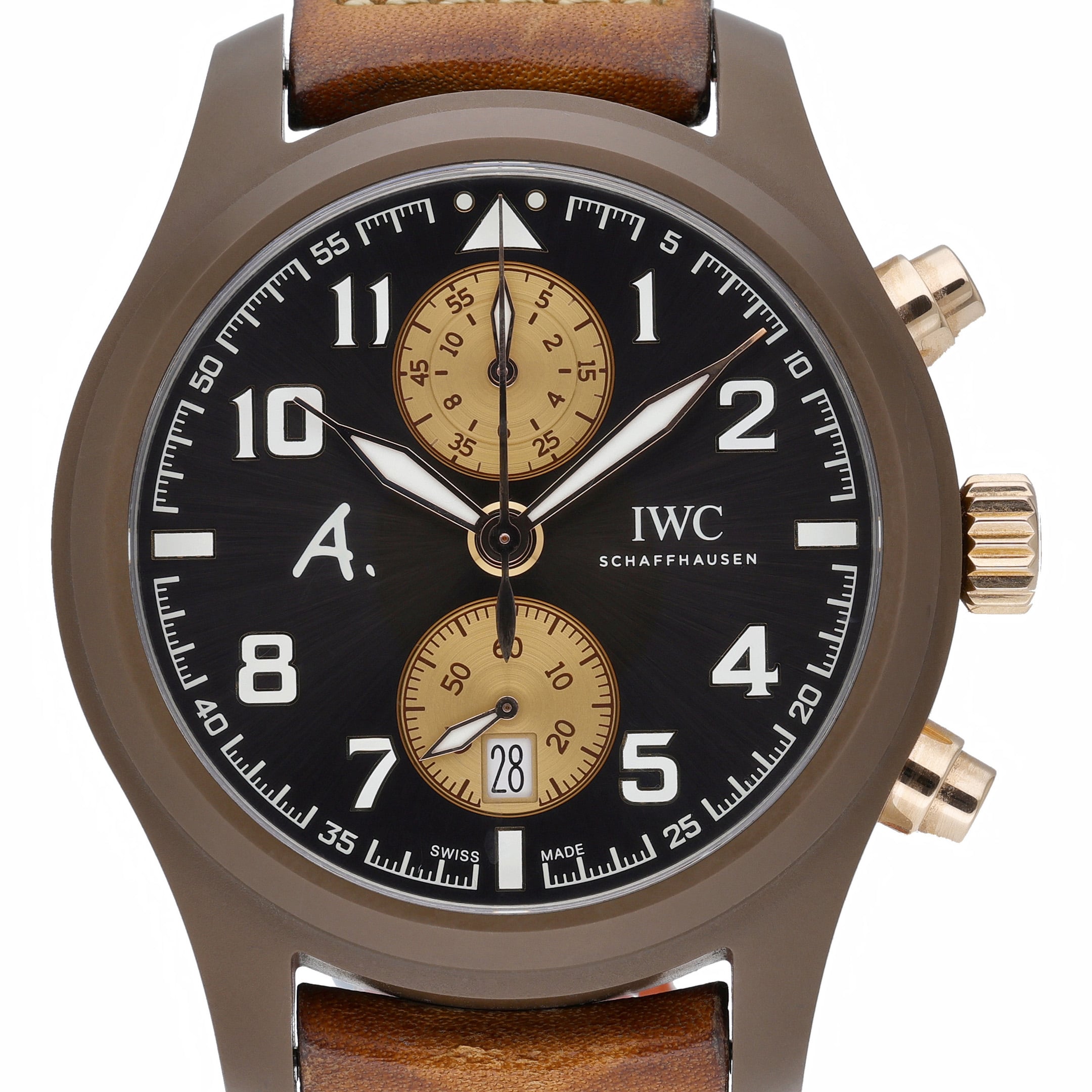 Iwc Pilot Chronograph IW388006 Brown Dial at Sonning Vintage Watches