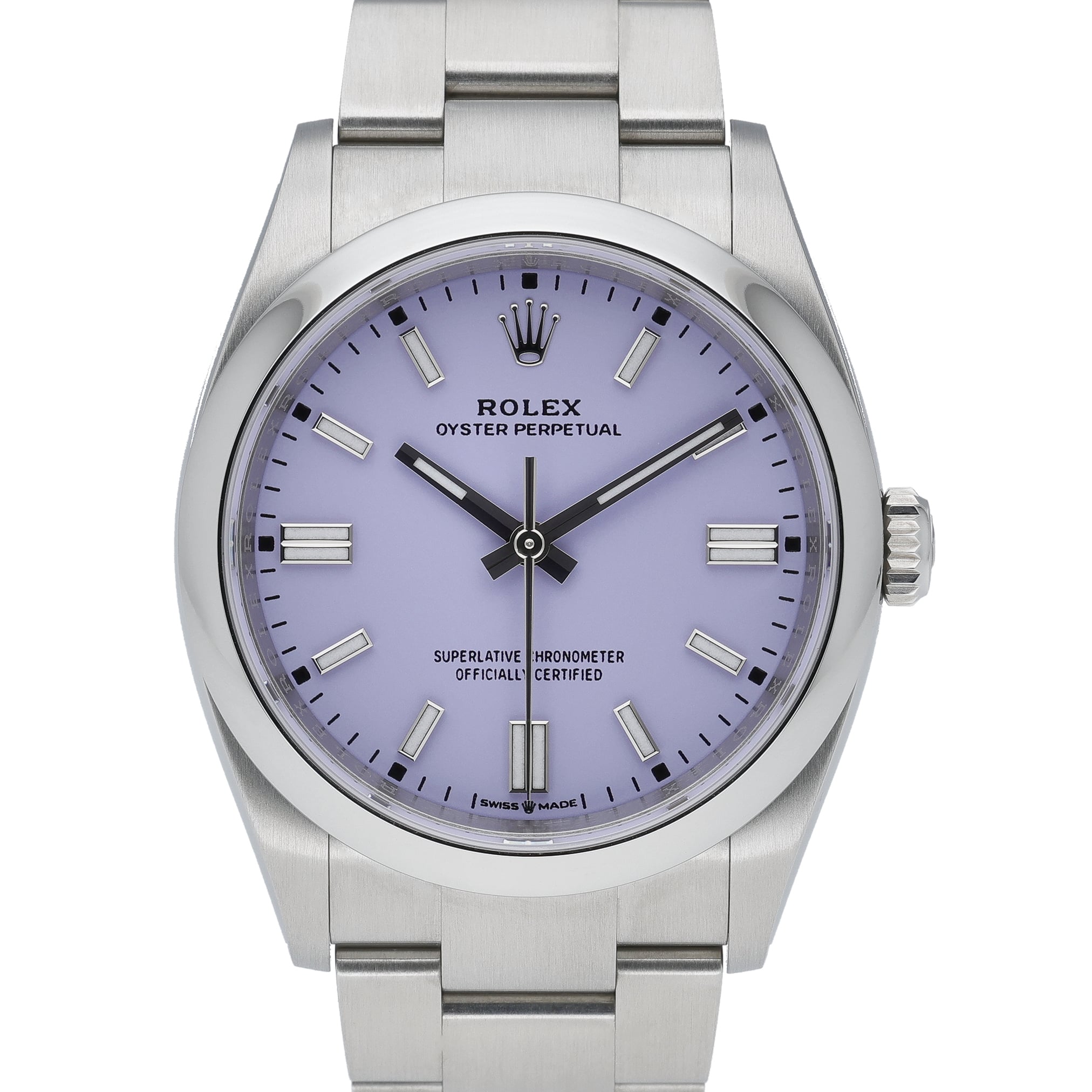Rolex Oyster Perpetual 126000 Lavender Dial at Sonning Vintage Watches