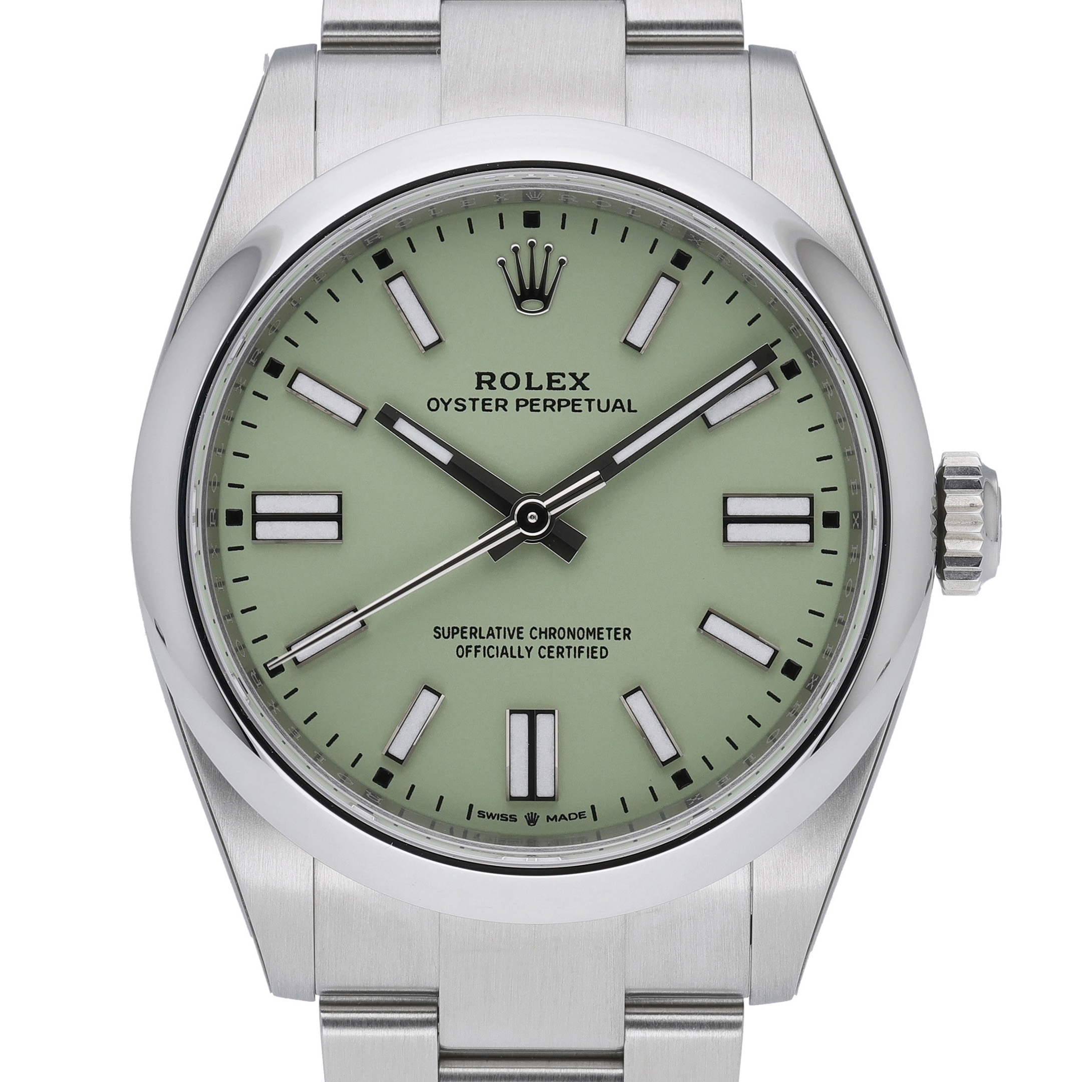 Rolex Oyster Perpetual 41 134300 Pistachio Dial at Sonning Vintage Watches