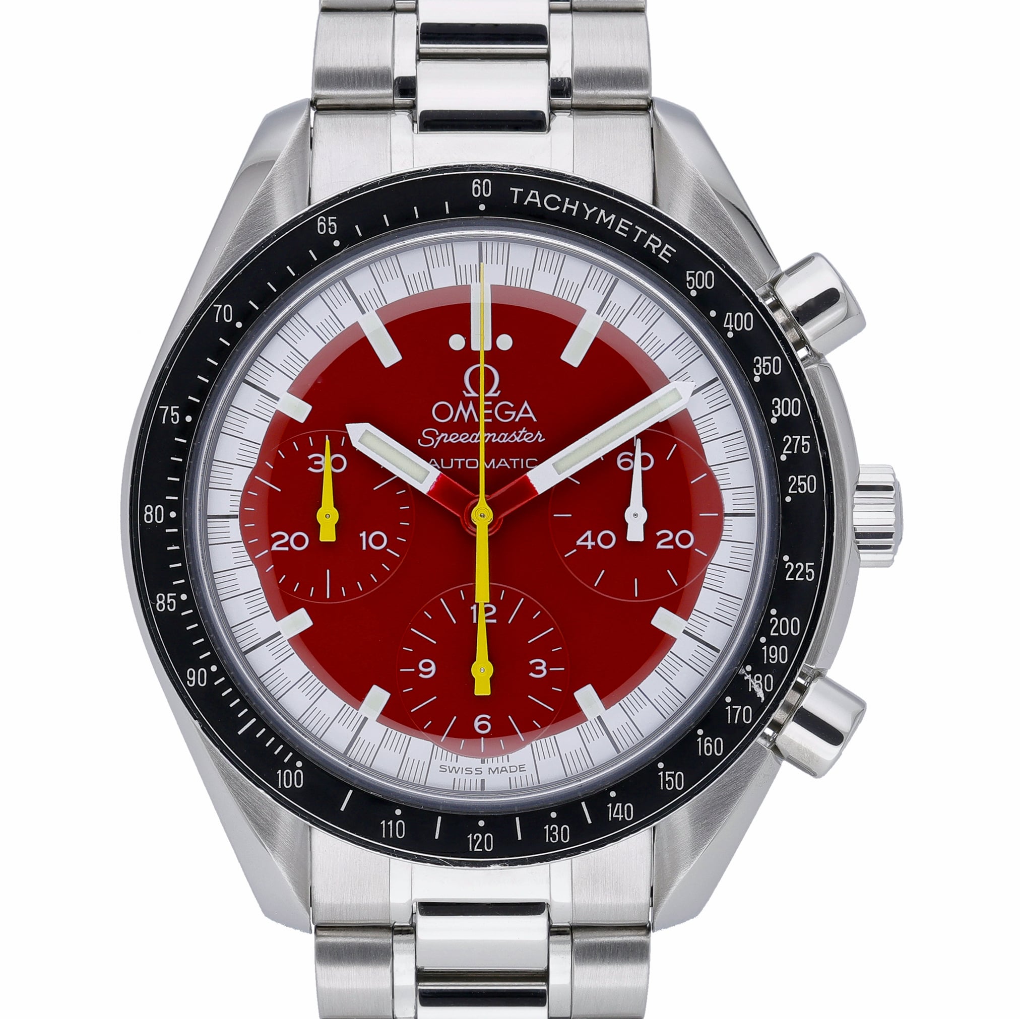 Omega Speedmaster Reduced 1750032.1 Red Dial at Sonning Vintage Watches