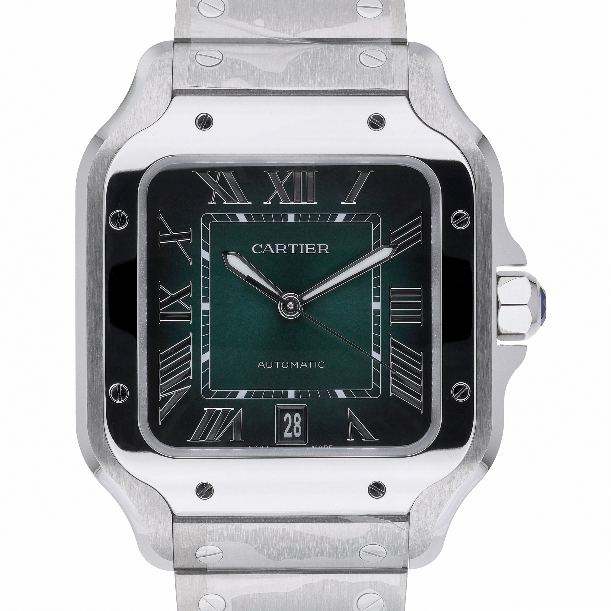 Cartier Santos WSSA0062 Green Dial at Sonning Vintage Watches