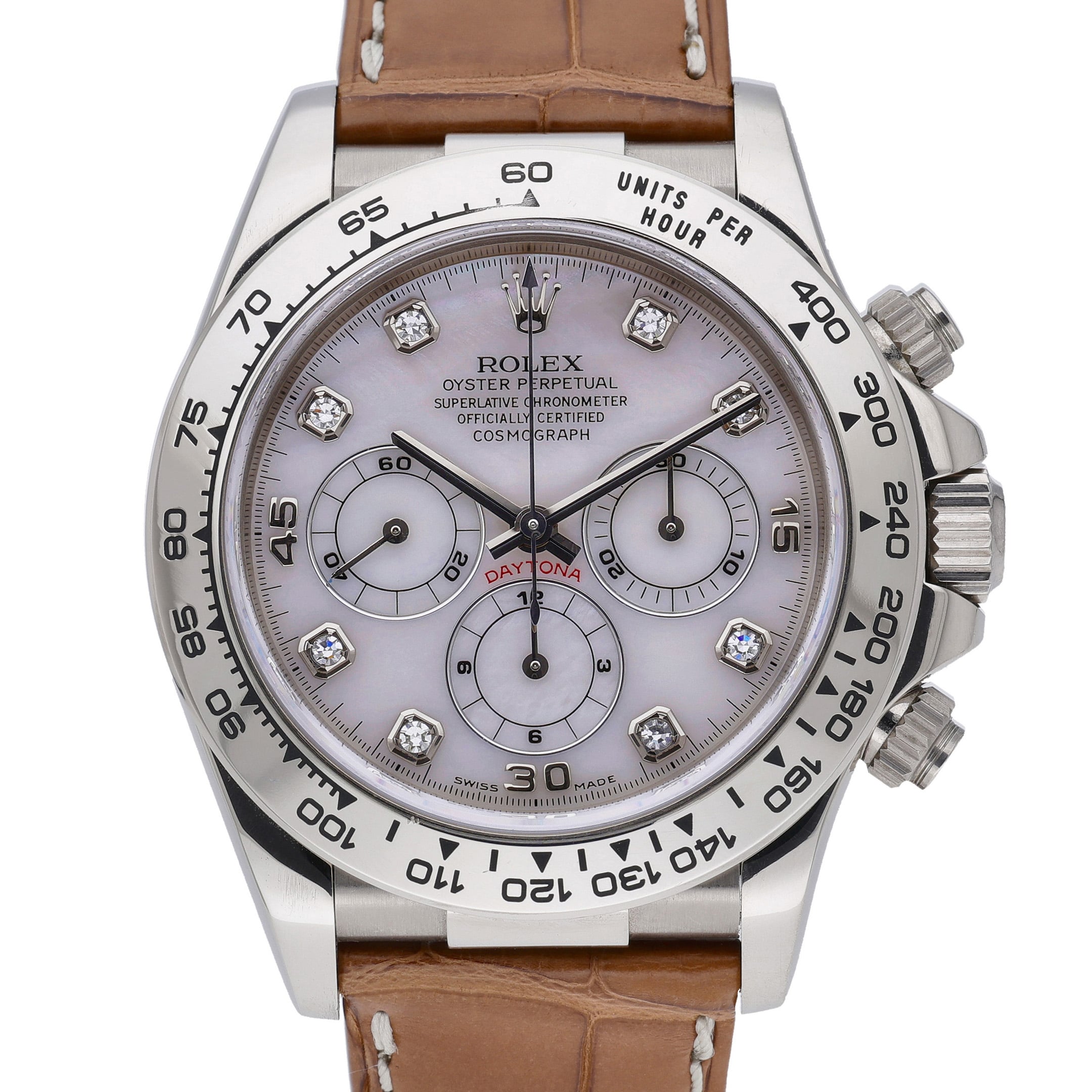Rolex Daytona 16519 White MOP Diamond Dial at Sonning Vintage Watches