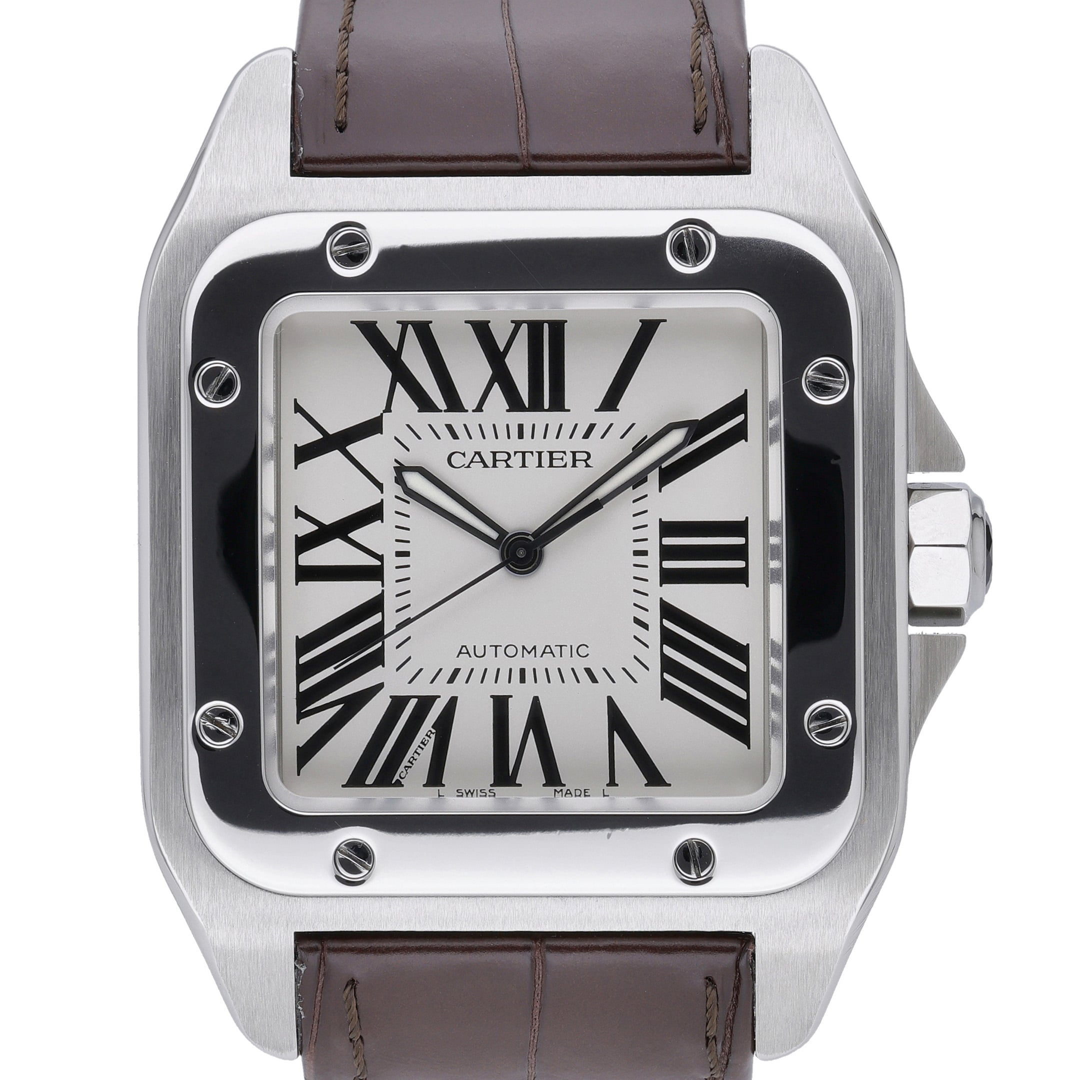 Cartier Santos 100 Xl 2656 Silver Dial at Sonning Vintage Watches